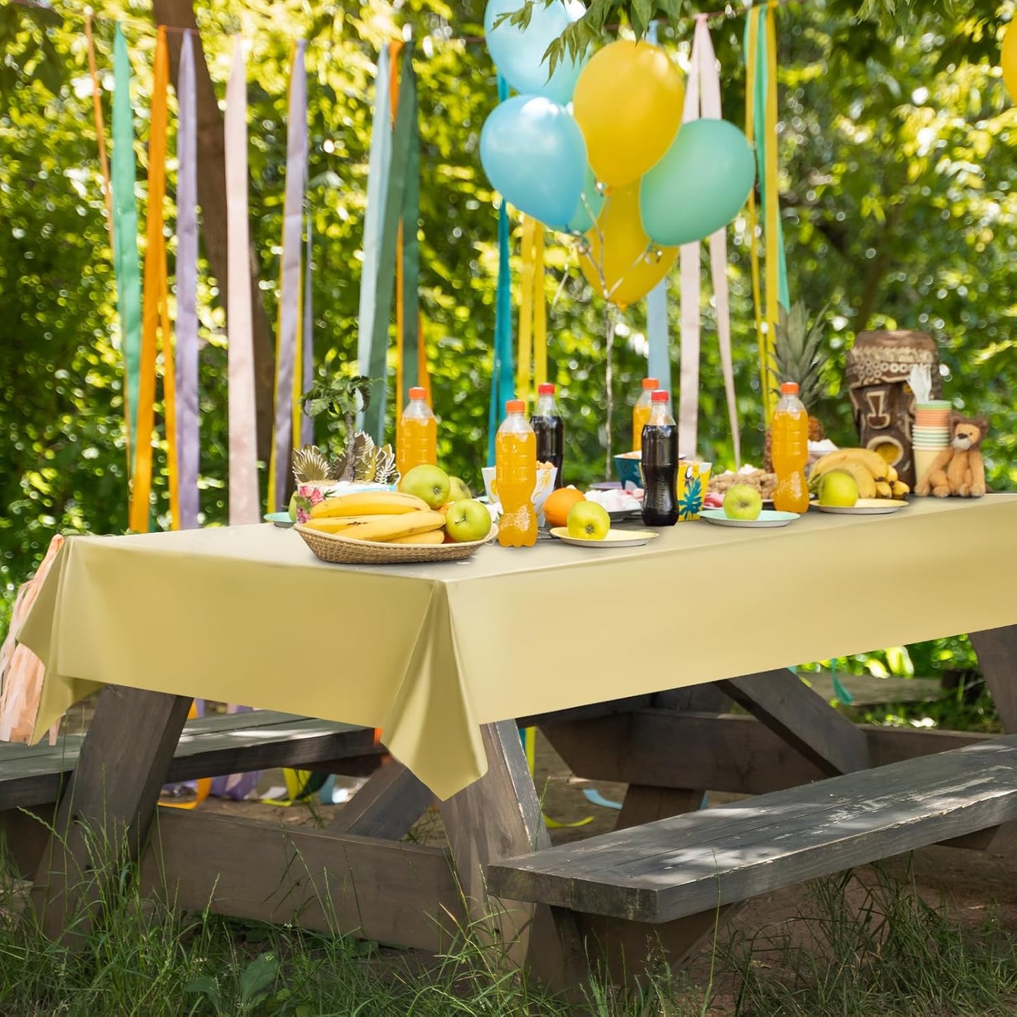 Set of 2 Gold Plastic Tablecloths - Elegant Metallic Matte Finish, 40" x 108", Ideal for New Year, Bachelorette, Wedding, Graduation, Birthday, and Anniversary Celebrations