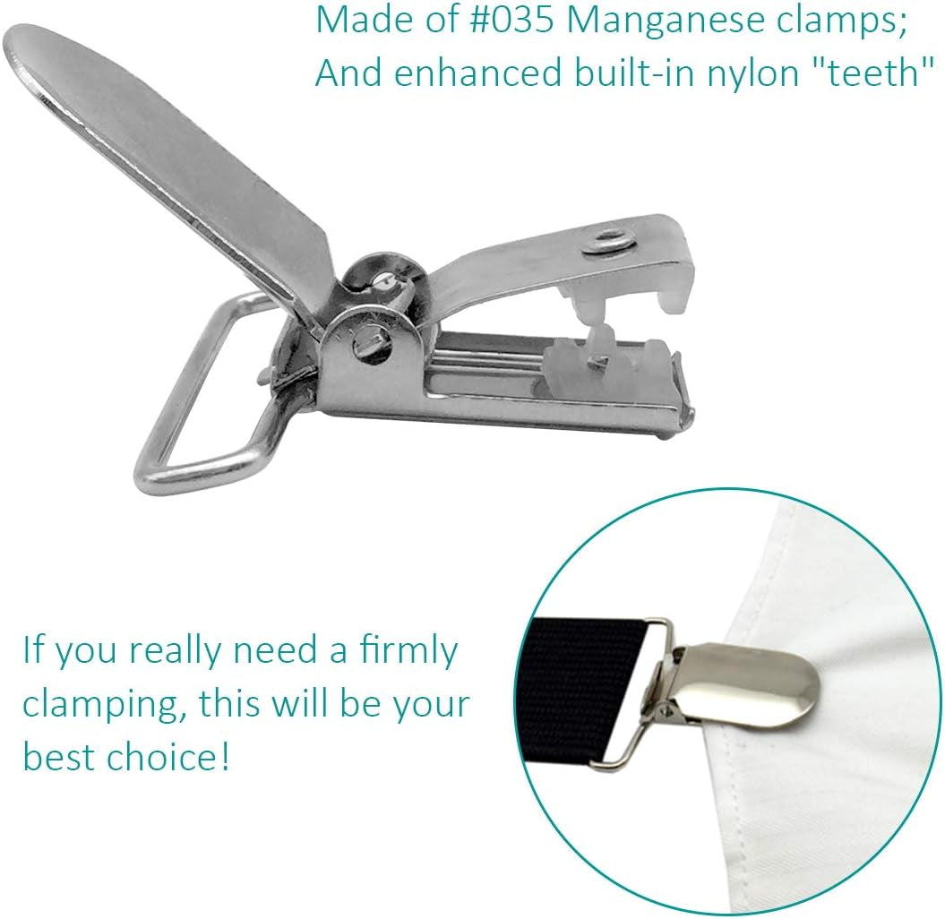 20-Piece Men'S Suspender Clips: Heavy Duty Bed Sheet Fasteners and Straps Holder