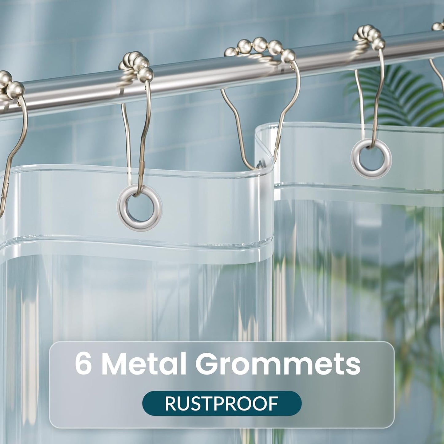 Shower Stall Curtain Liner, 36X72 Clear PEVA Lightweight Single Stall Narrow Shower Curtain for Bathroom with 2 Magnets and 6 Rustproof Grommet Holes
