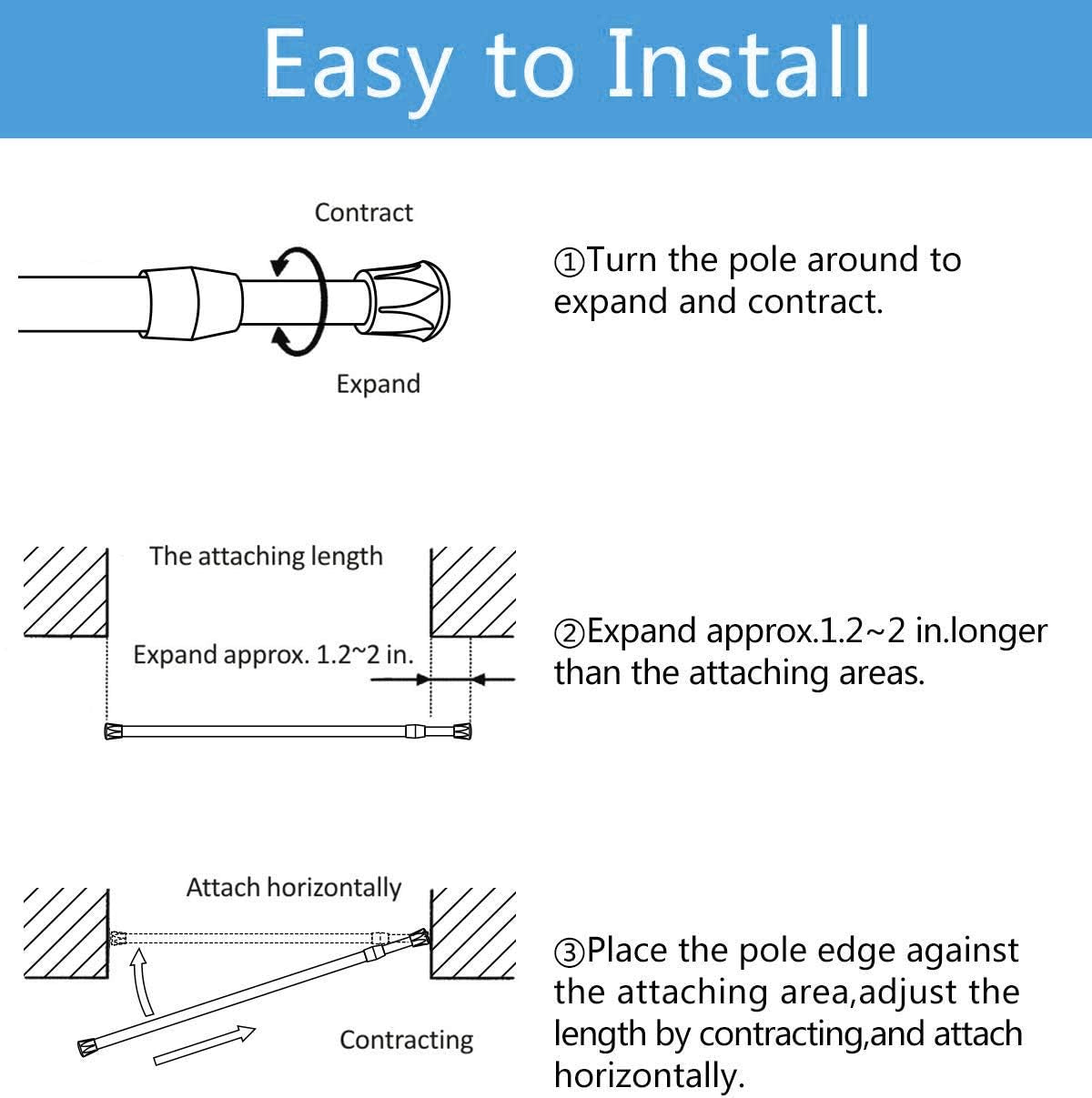 Spring Tension Curtain Rods Short Tension Rod (Wood, 16" to 28"-2Pcs, Optimum Scope of Application 16 to 24 Inch, Can'T Hang Heavy Curtains)