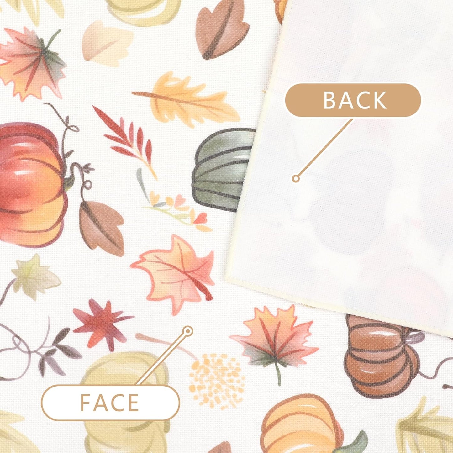 Fall Table Runner for Kitchen Dining Table, Thanksgiving Autumn Printed Harvest Pumpkins Maple Leaves Textured Fabric Halloween Holiday Home Decorations, Water-Proof, Washable, 13" W X 36" L