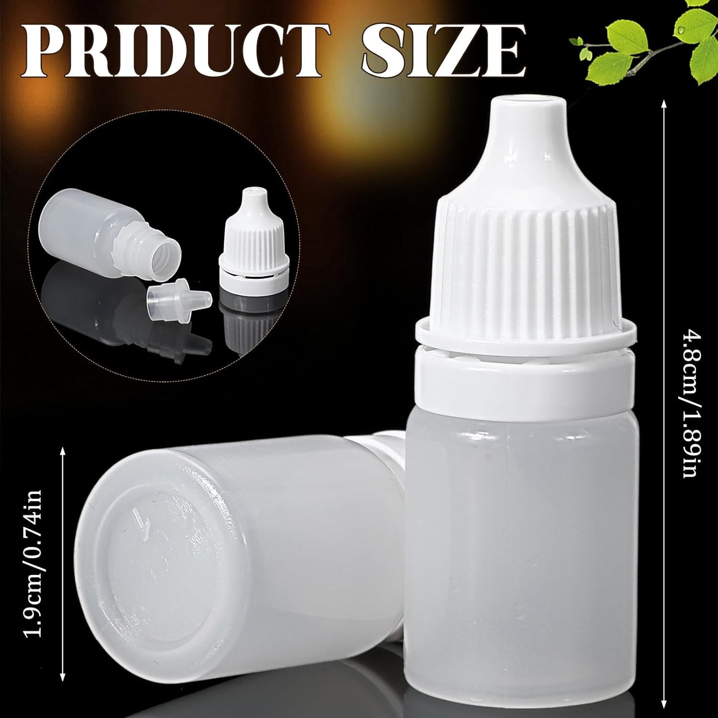 200-Pack 5ml Empty Eye Dropper Bottles - Portable Squeezable Plastic Containers with Caps and Plugs for Oil and Liquid Storage