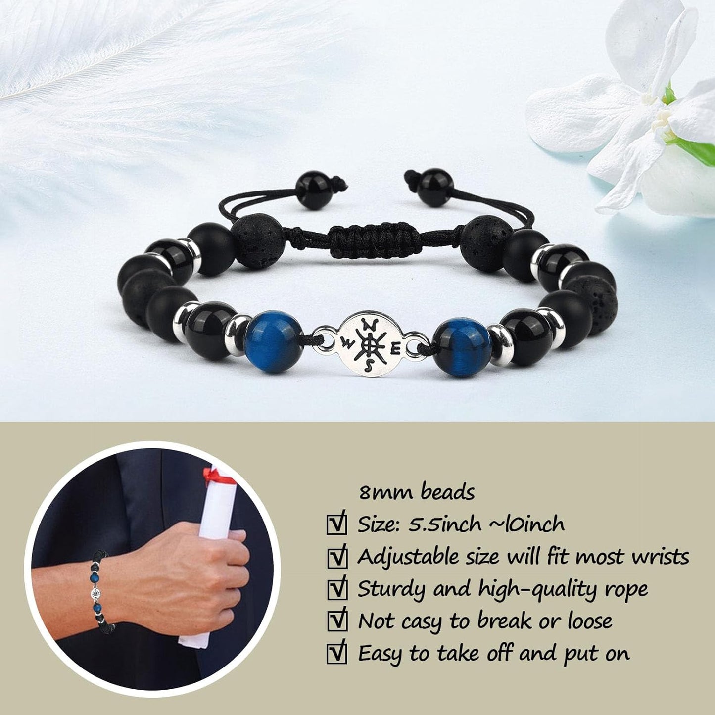 2025 Graduation Gifts for Him Cool High School College Class 5Th 8Th Grade Boy Bracelet Cards Middle School Kindergarten Masters Degree Senior Congratulations Gifts