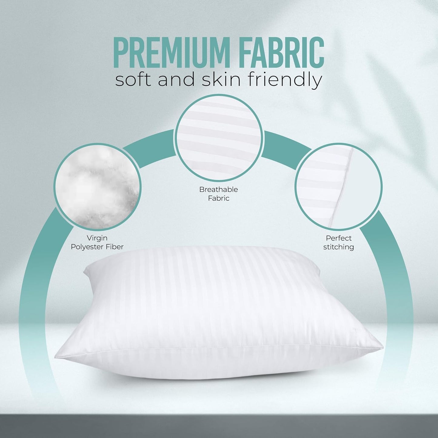 Pillows European Size Set of 2 (White), Hotel Pillows, Cooling Pillow for Side, Back or Stomach Sleepers
