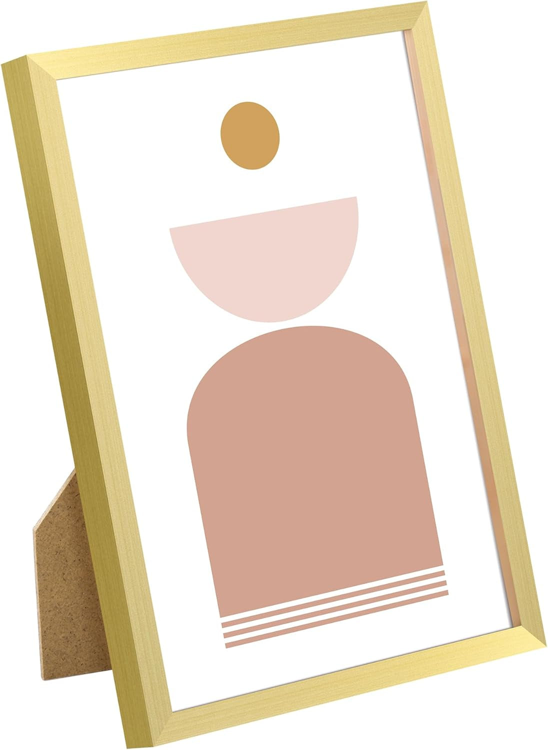 3 Pack 5X7 Picture Frame Gold Bundle with 4X6 Brown Frames