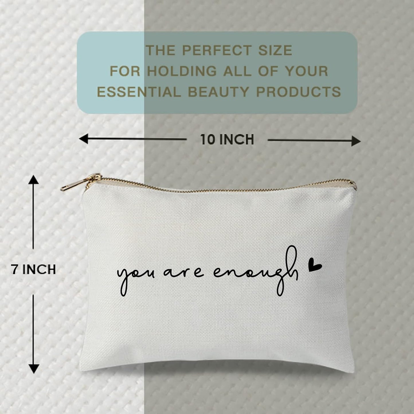 You Are Enough Makeup Bag Friend Gift Support Gift Affirmations Gift Mental Health Sister Lipstick Bag Gift for Women Inspirational Gift Self Love