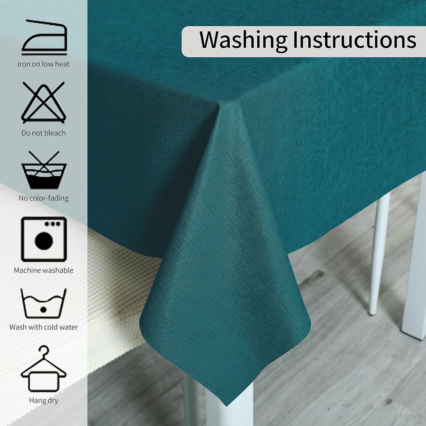 Vinyl Tablecloth for Picnic Camping Outdoor, 100% Waterproof Oil-Proof Spill-Proof PVC Table Cloth, Wipeable Thick Square Tablecloth Cover (54 X 54 Inch, Eden)