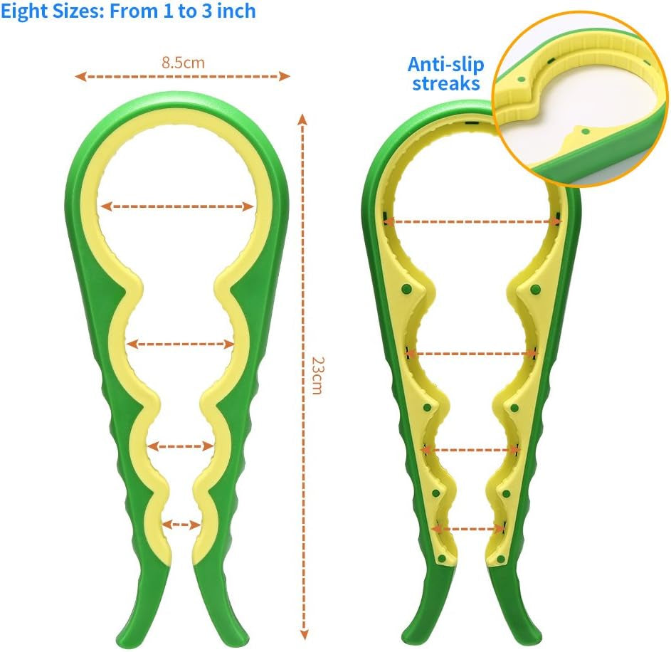 Ergonomic Jar and Bottle Opener with Silicone Grip for Effortless Lid Removal - Ideal for Seniors, Children, and Individuals with Arthritis (Green)