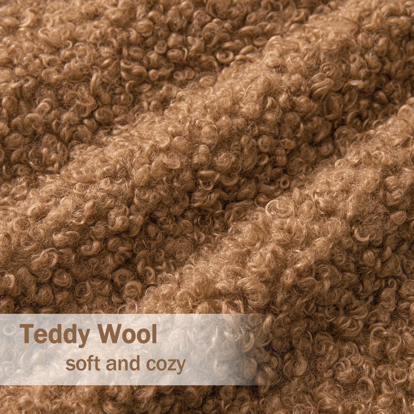 Pack of 2 Throw Pillow Covers 18X18 Inch Brown Faux Fur Decorative Sherpa Pillow Covers Fuzzy Accent Soft Sheepskin Fleece Cushion Cases for Boho Home Decor Couch Living Room Bed