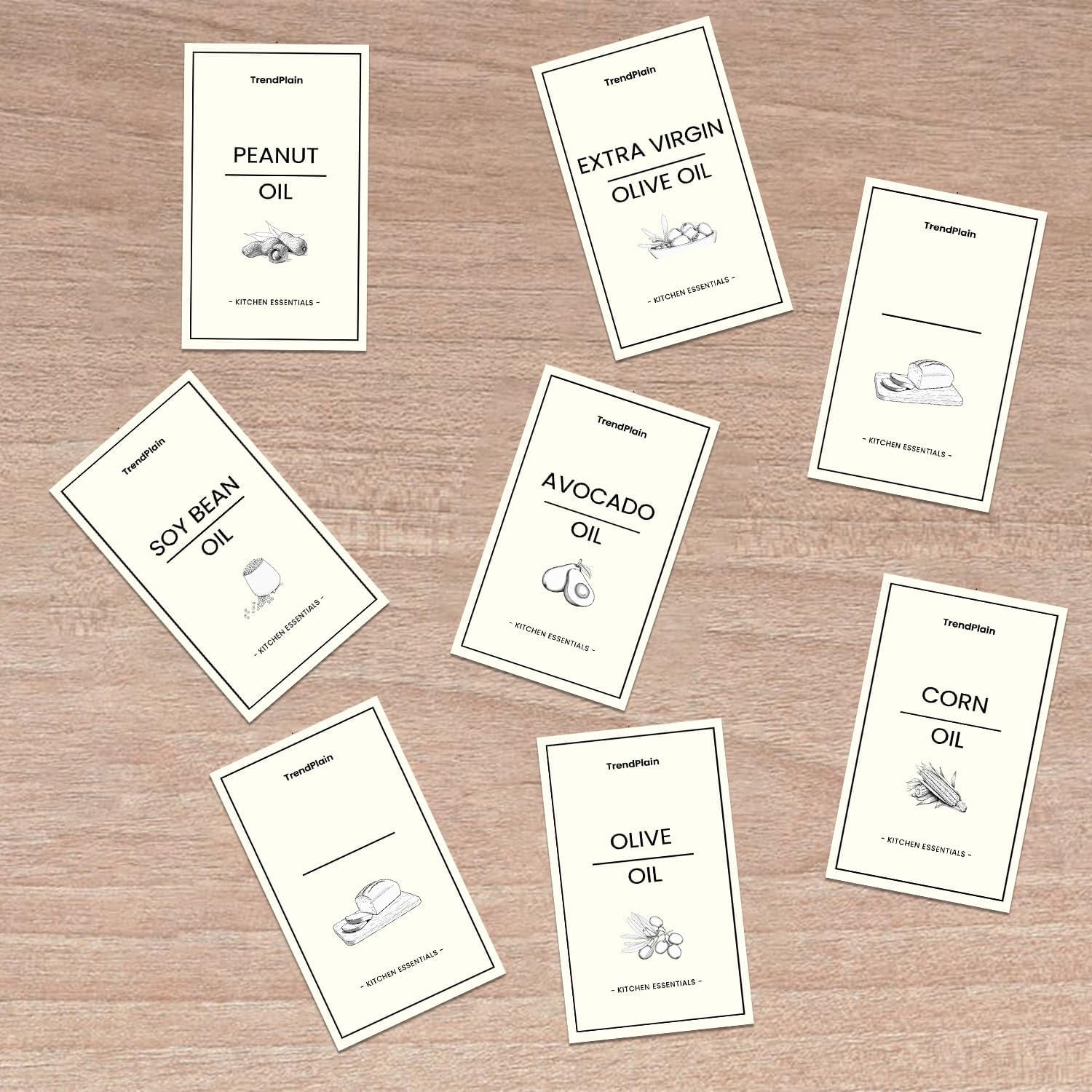 8 Waterproof Labels for Oil Dispenser – Durable Kitchen Stickers for Olive Oil, Vinegar, and More