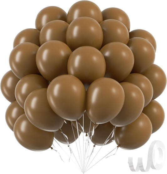 Brown Balloons 12 Inch, Brown Latex Balloons 50Pcs Party Balloons for Birthday Baby Shower Wedding Thanksgiving Anniversary Party Decorations