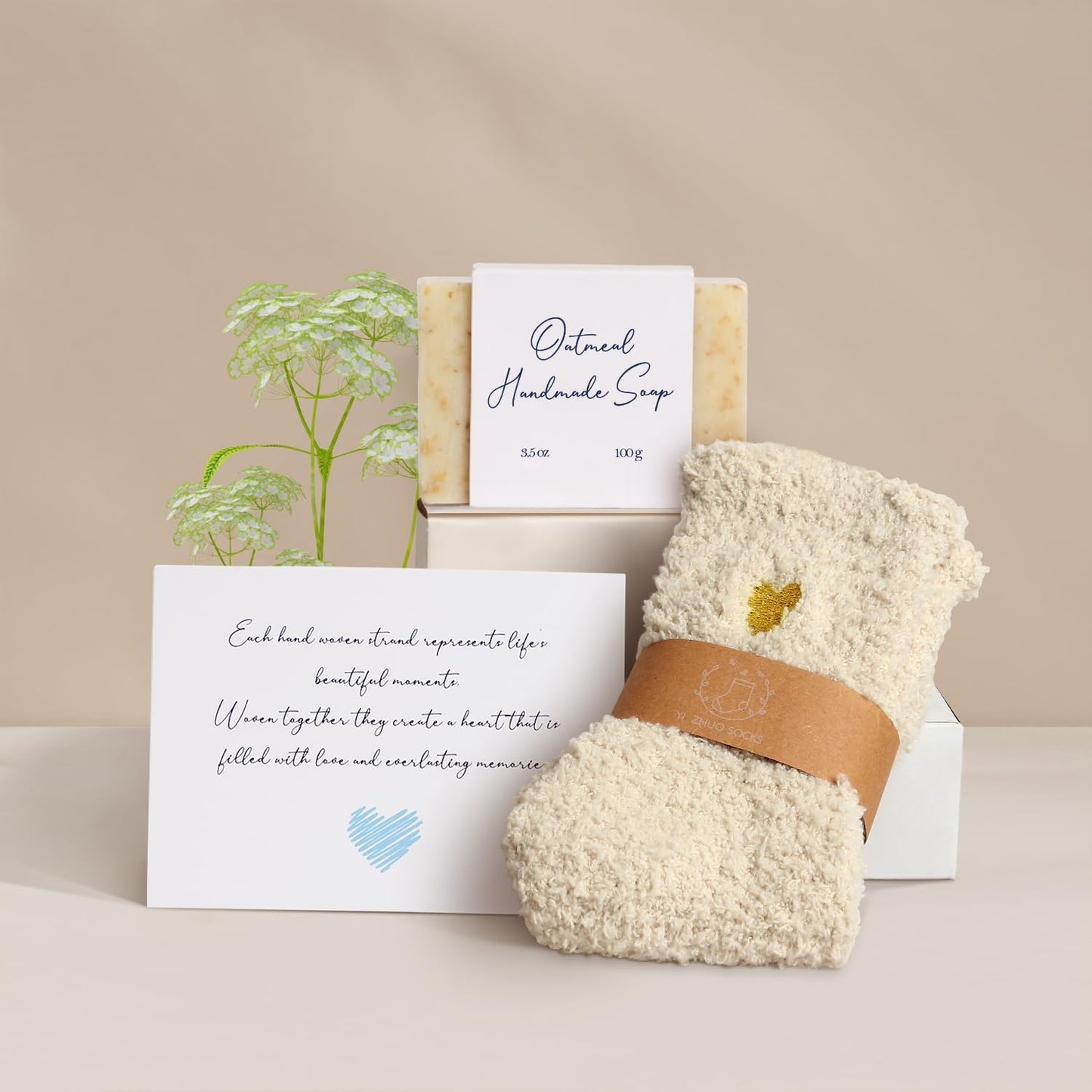 Sympathy Gift Baskets - Condolences Gift Basket for Loss of Loved One/Mom/Dad/Husband - Bereavement Grief Gifts - Sorry for Your Loss Grieving Care Package Gift Box for Women Men Friend (Ivory Pillow)