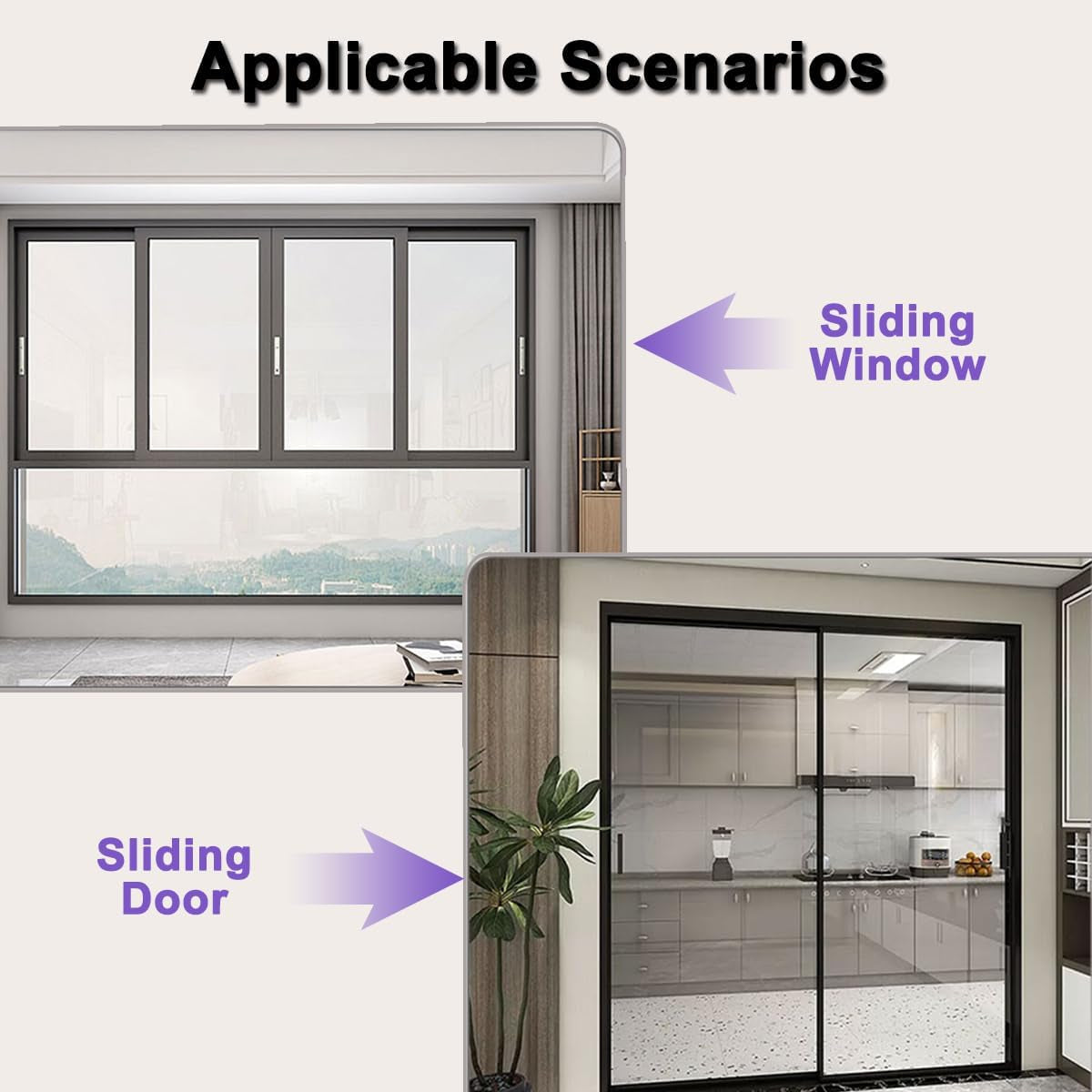 Sliding Door Lock for Child Safety 2 Pack, Sliding Patio Door Lock for Child Proof, Glass Window Door Stopper for Childproof, Childproof Window Lock for Toddler Kids and Baby Proofing(Clear)