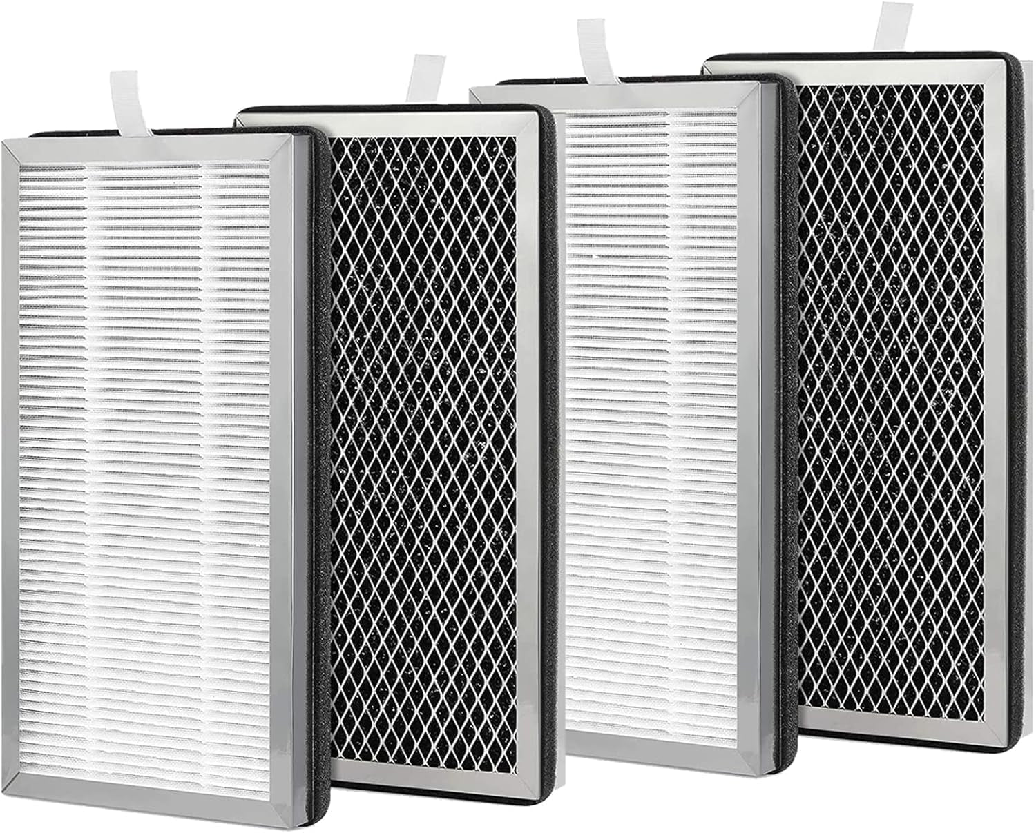 4 Pack 15 Filter Replacement Compatible with 15 Air Purifier, 3-In-1 Contains Pre-Filter and Activated Carbon Filter