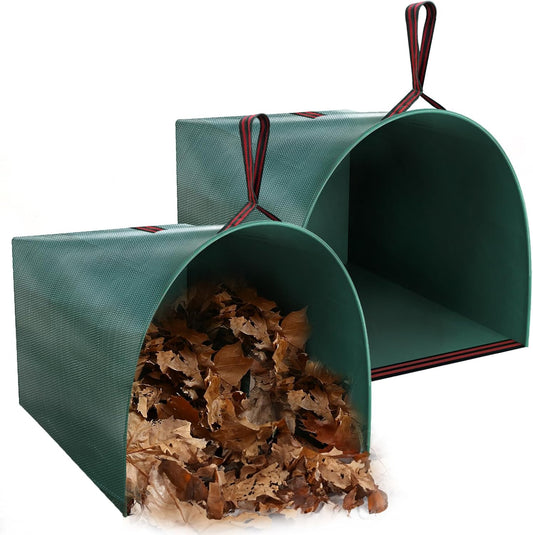 Reusable Yard Waste Bags, 2 Pack 40 Gallon Dustpan-Type Garden Bag for Collecting Leaves Garss Clippings, Heavy Duty Lawn and Leaf Bags, Garden Waste Container for Clean up Outdoor Debris