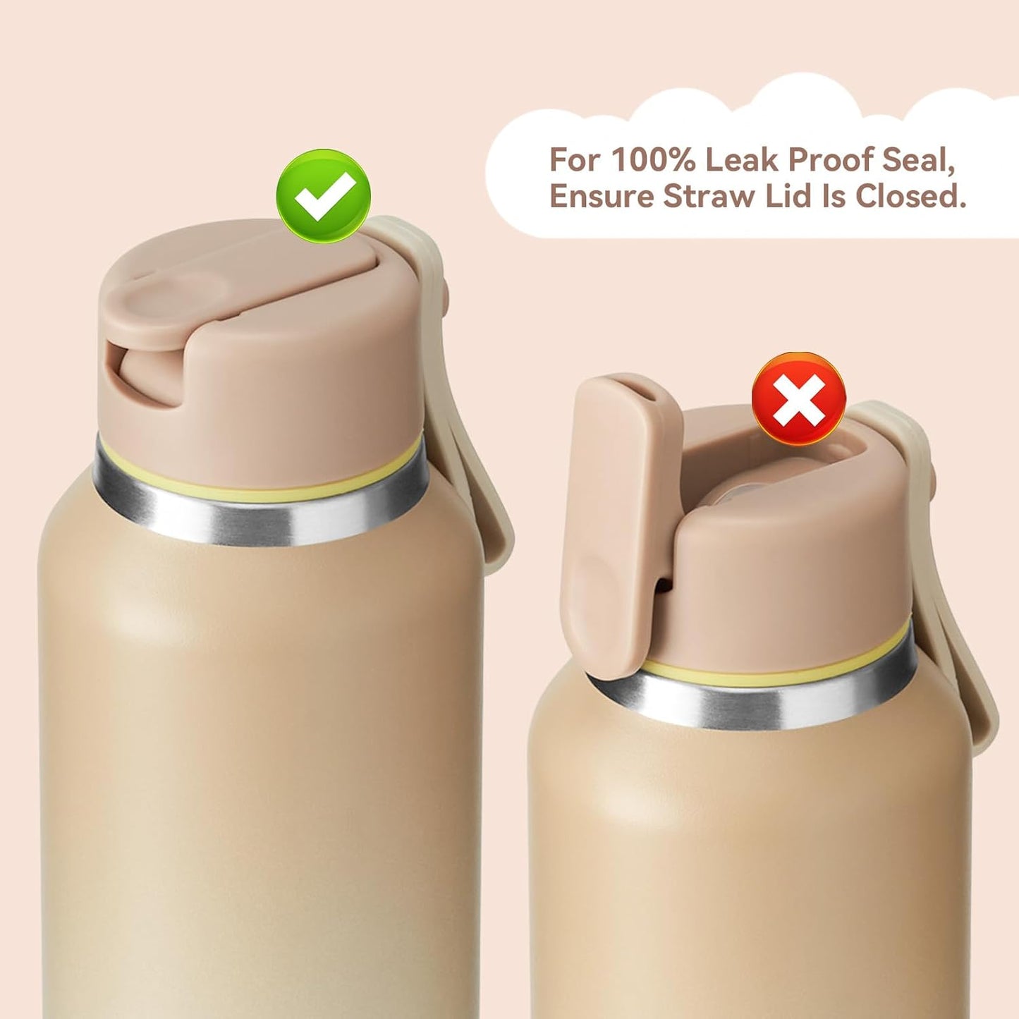 12Oz Kids Water Bottle for School Boys&Girls, Toddler Cup, 304 Stainless Steel Sport Insulated Water Bottle with Straws, Bpa-Free, Gradient Brown