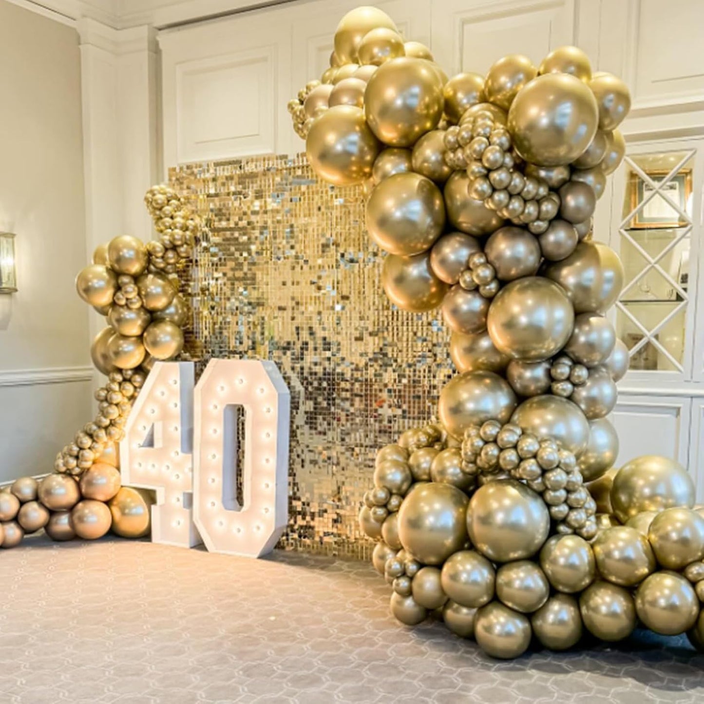 120Pcs 5 Inch Metallic Gold Balloons, Small Chrome Gold Latex Balloons for Graduation Engagement Wedding Birthday Party Decorations