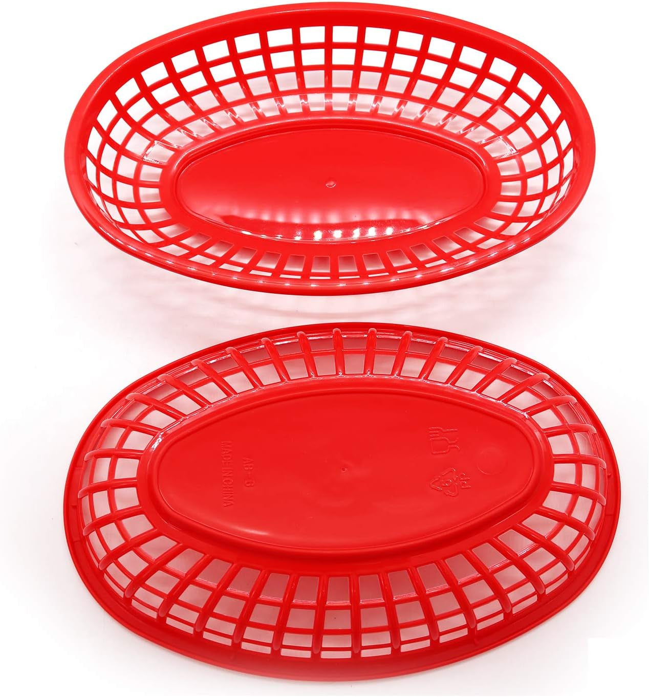 Retro Style Fast Food Basket (12Pk) and Checkered Deli Liner (100 Pk) Combo. Fast Food Basket Are Dishwasher Safe. Disposable Deli Paper Squares for Easy Cleanup (Red)