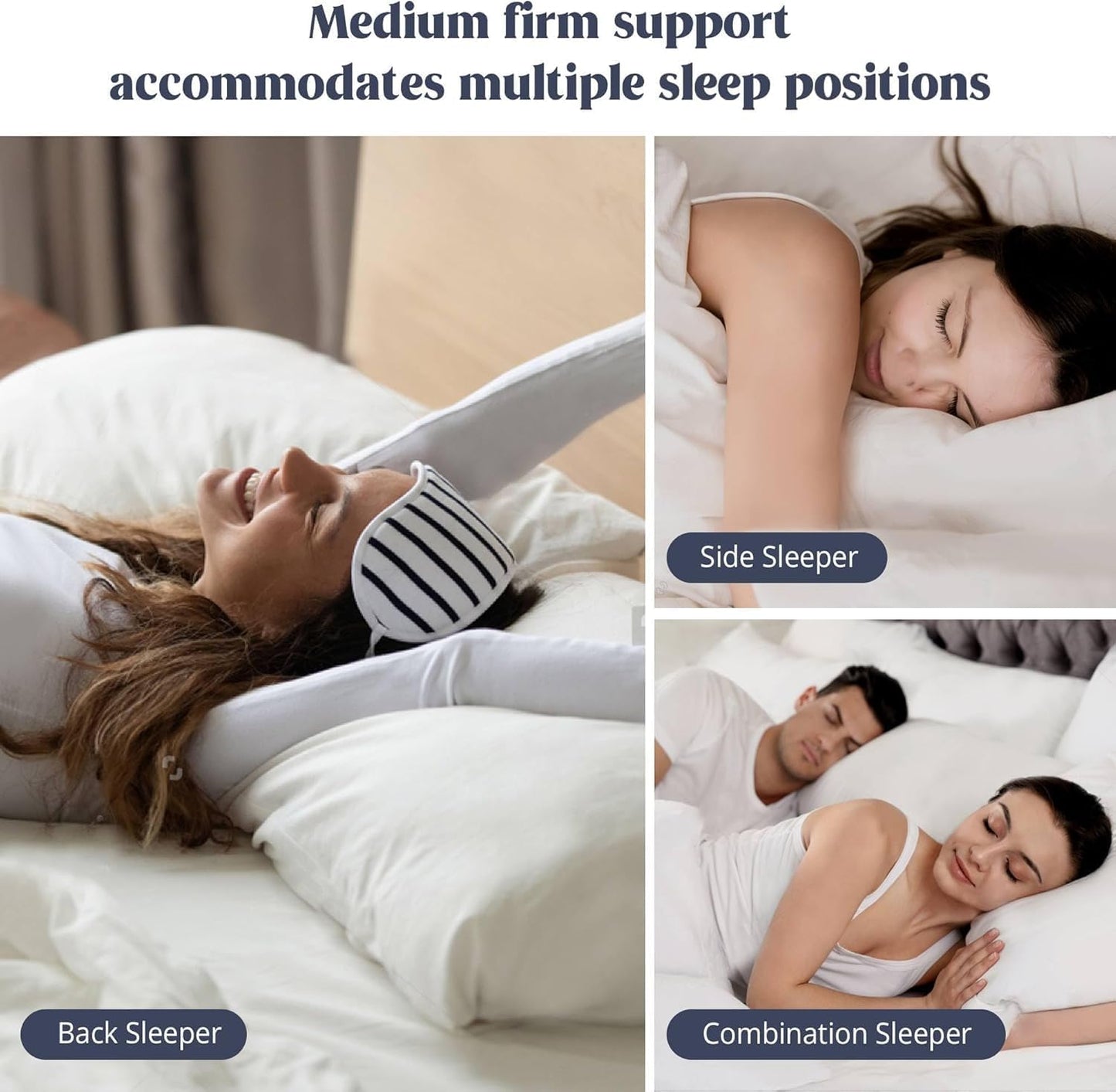 ® Goose Feather down Pillows, Gusseted Bed Pillows for Sleeping 100% Cotton Cover, Set of 2 Standard Size