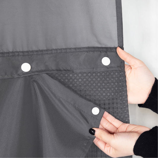 1 Pack Fabric Snap-In Shower Curtain Liner Replacement,Compatible with No Hook Shower Curtain with Snap in Liner, Removable & Water-Repellent,Machine Washable,70X54,Grey