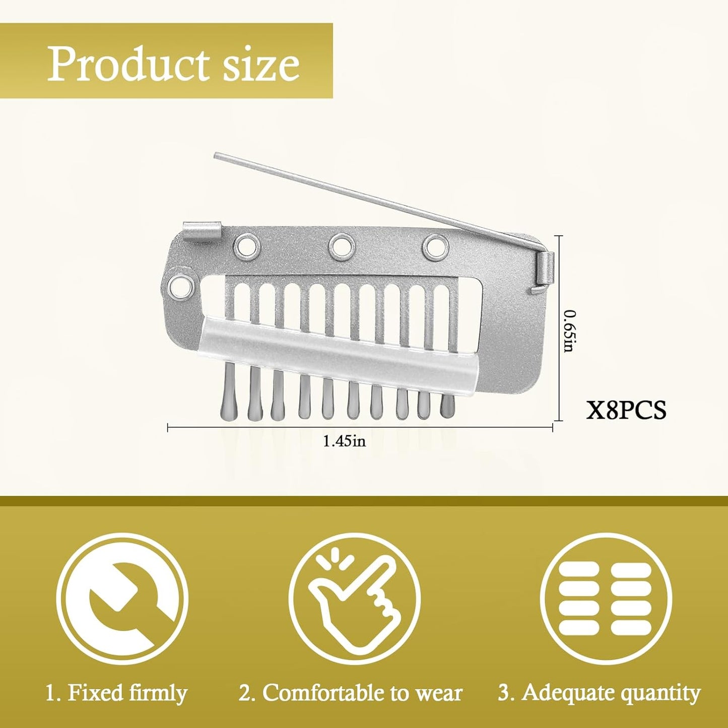 Chunni Clips with Safety Pins,8 PCS Strong Chunni Grip Dupatta Setting Clips Indian for Woman Silver