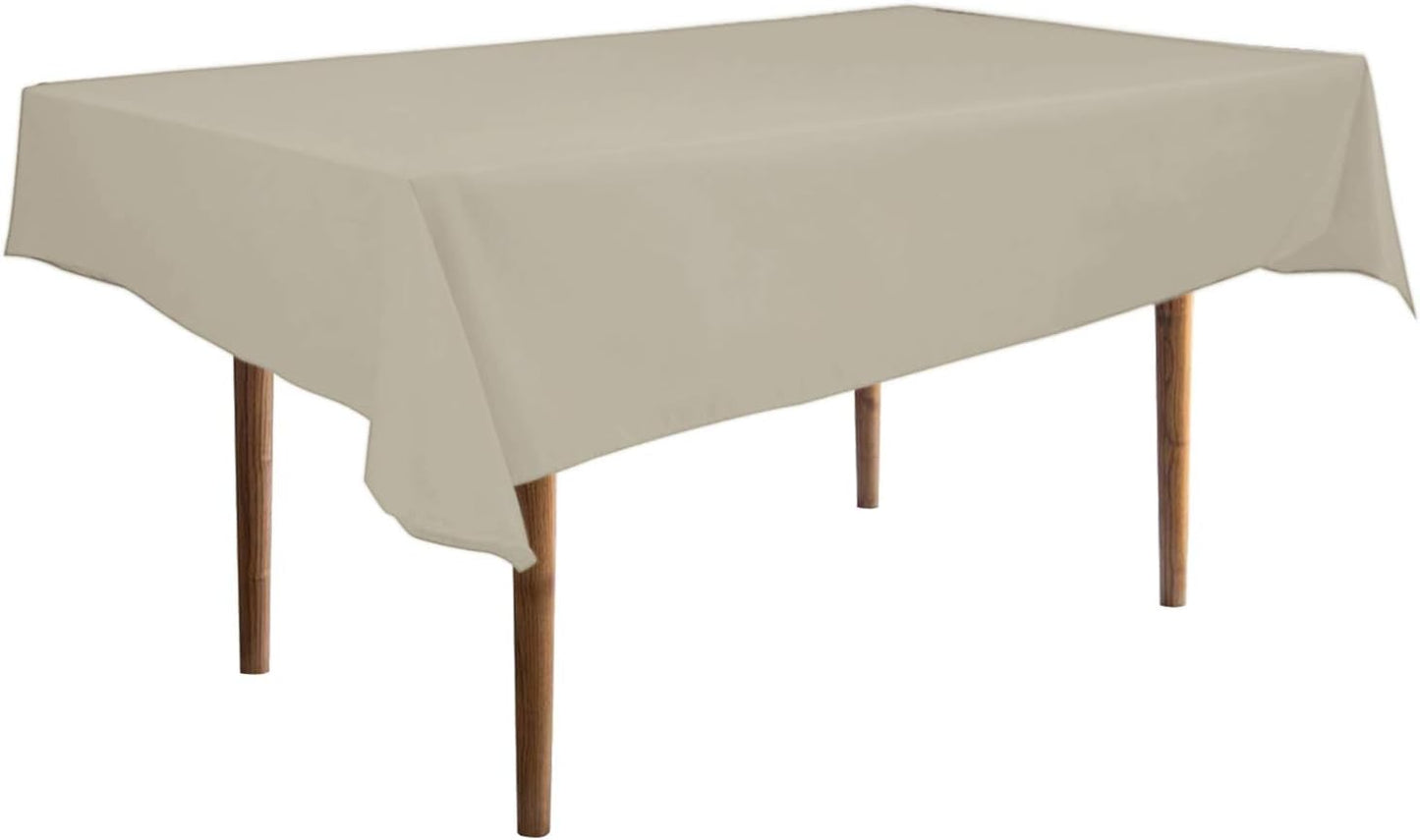 Rectangle Waterproof Tablecloths 60 X102 Inch Beige Spillproof Fabric Tablecloth, Decorative Fabric Table Cover, Great for Buffet Table, Parties, Holiday Dinner, Wedding & More