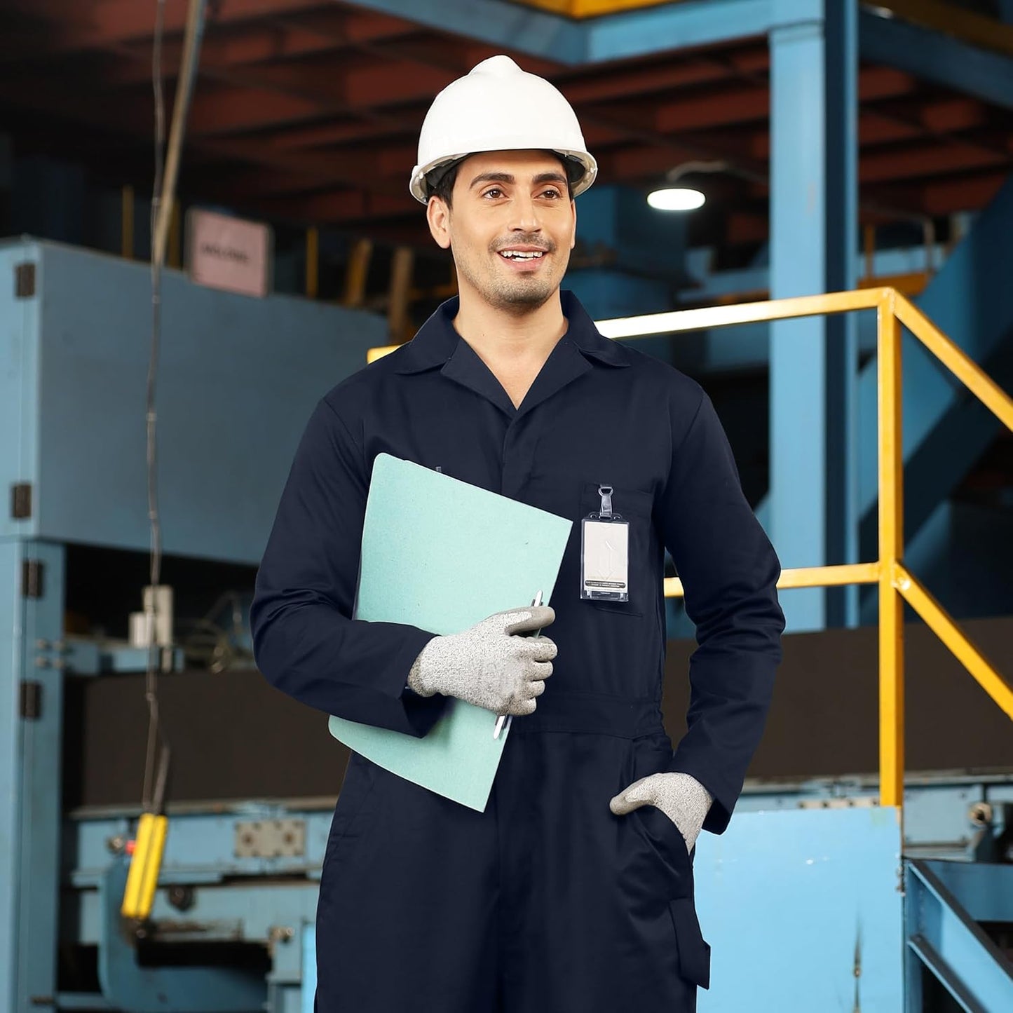 Men’S Twill Long Sleeve Coverall Utility Work Wear