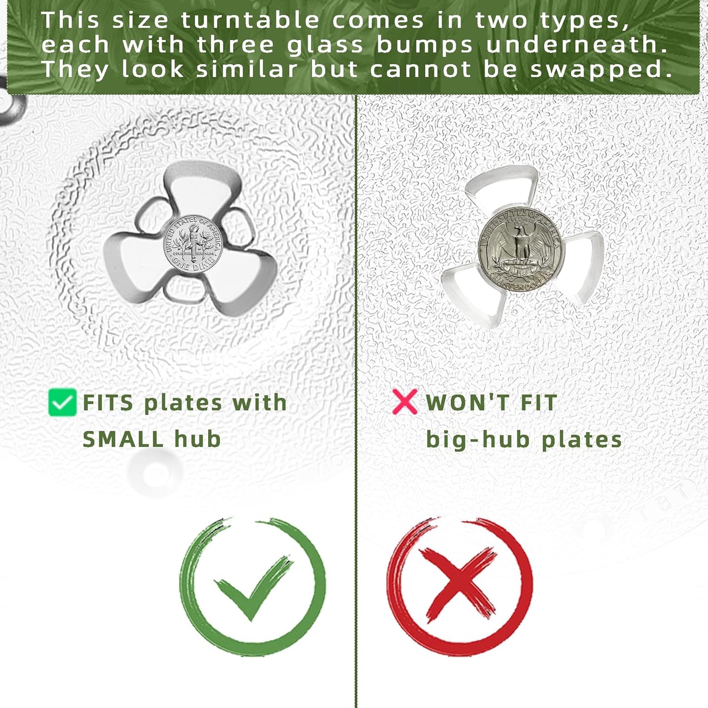 10.6" Microwave Glass Turntable Compatible with Hamilton Beach P90D23AL-R1, GE WB48X26755, 10 5/8 Inch Replacement Microwave Glass Plate for Whirlpool WPW10551236