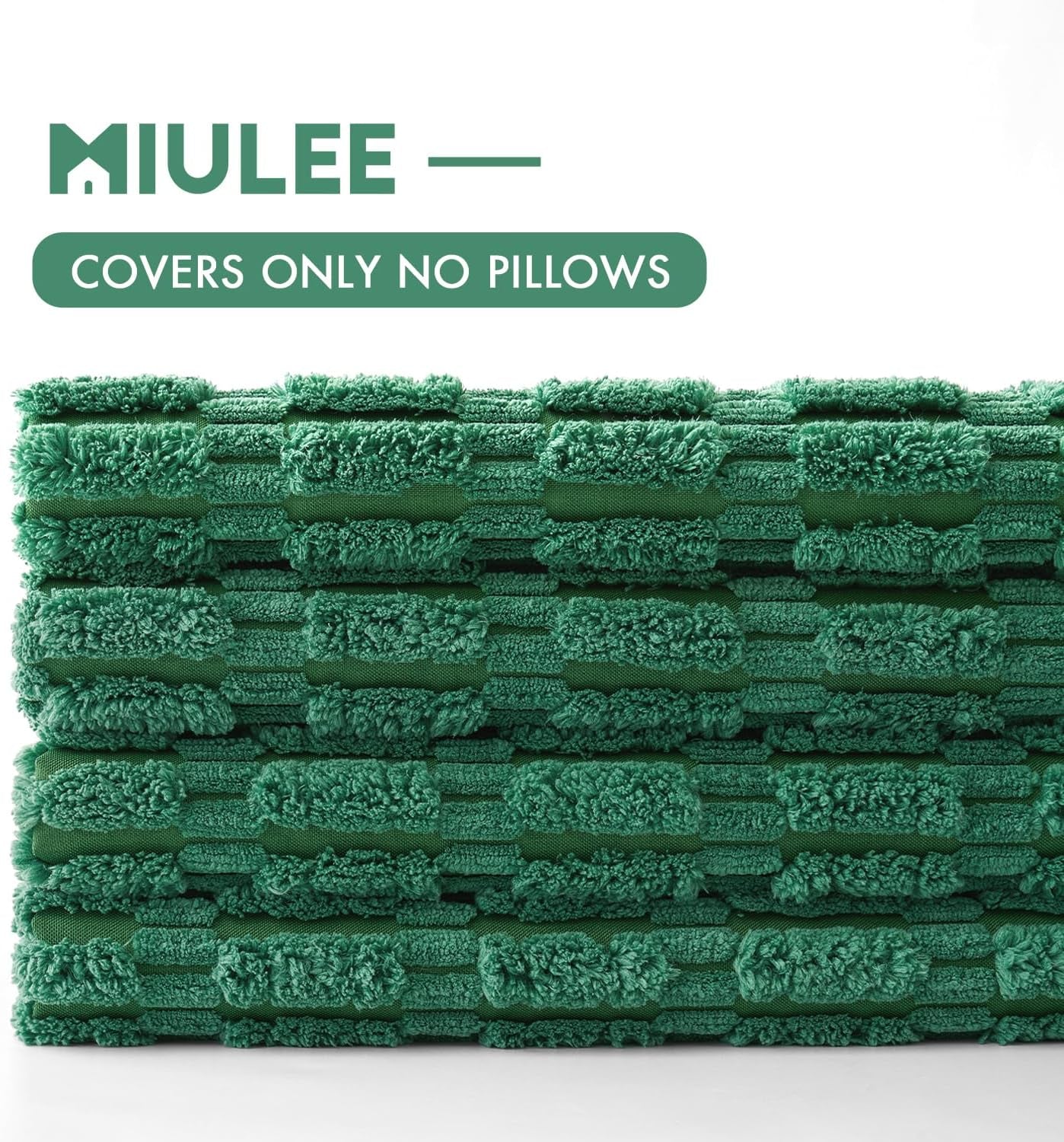 Pack of 4 Forest Green Corduroy Decorative Throw Pillow Covers 18X18 Inch Soft Boho Striped Pillow Covers Modern Farmhouse Home Decor for Sofa Living Room Couch Bed