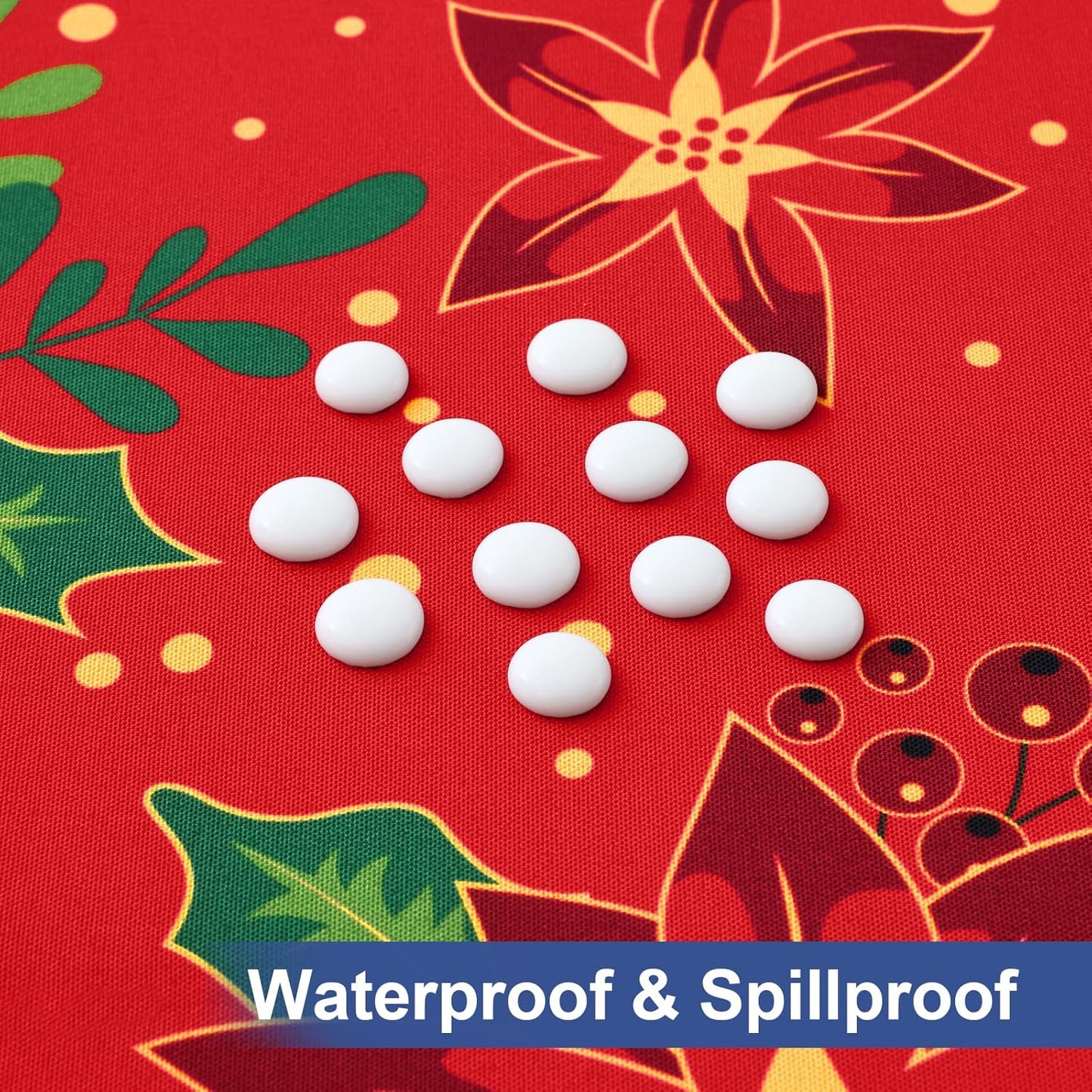 round Fabric Fitted Tablecloth, Elastic Waterproof Oil Proof Table Cloth, Washable Polyester Table Cover Fits 36"-44" round Tables for Outdoor Picnic Dinner, Flowers