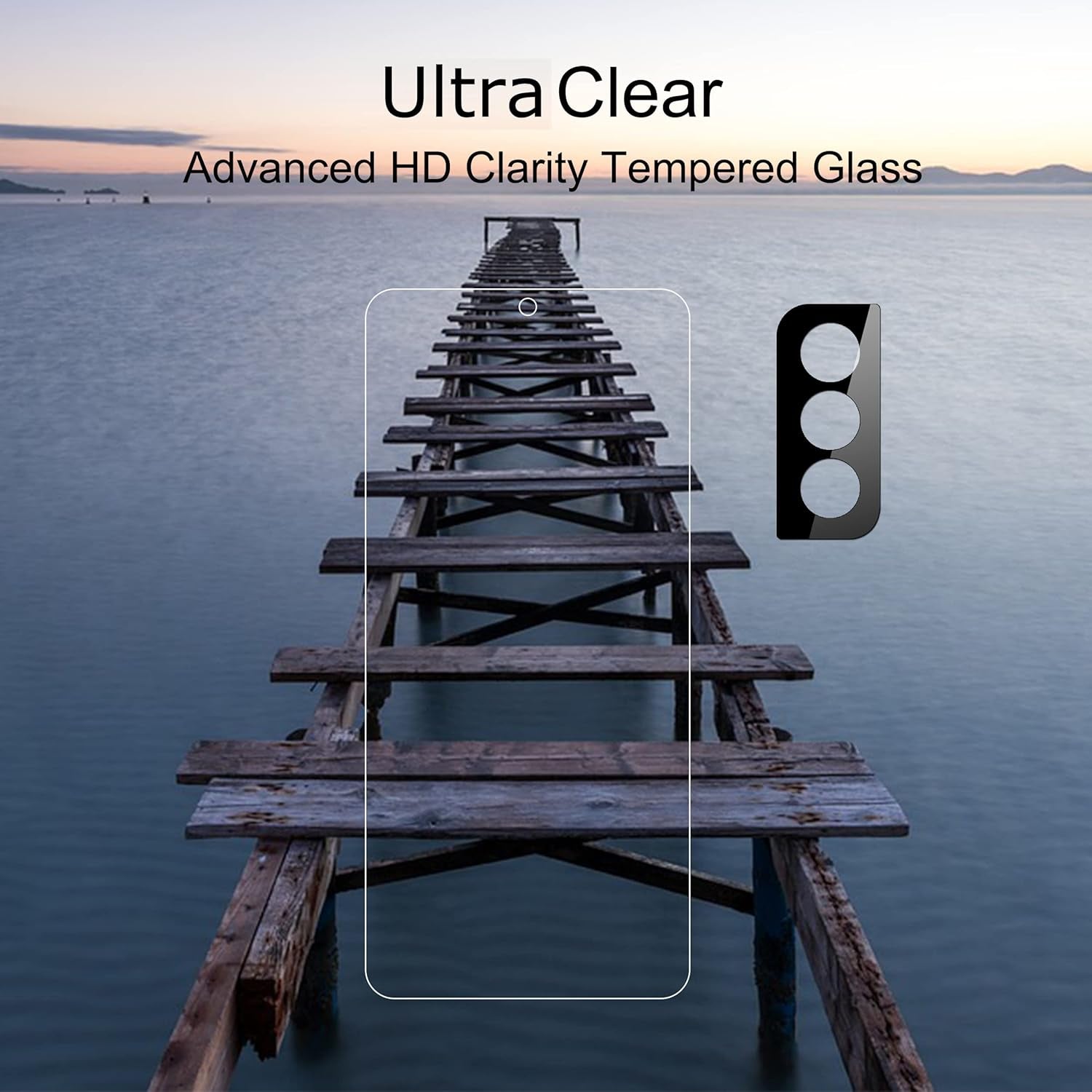 Glass Screen Protector for Galaxy S21Fe 3Pack + 2Pack Camera Lens Tempered Glass Fingerprint Unlock Compatible 0.33Mm Ultra Clear Anti-Scratch Case Friendly