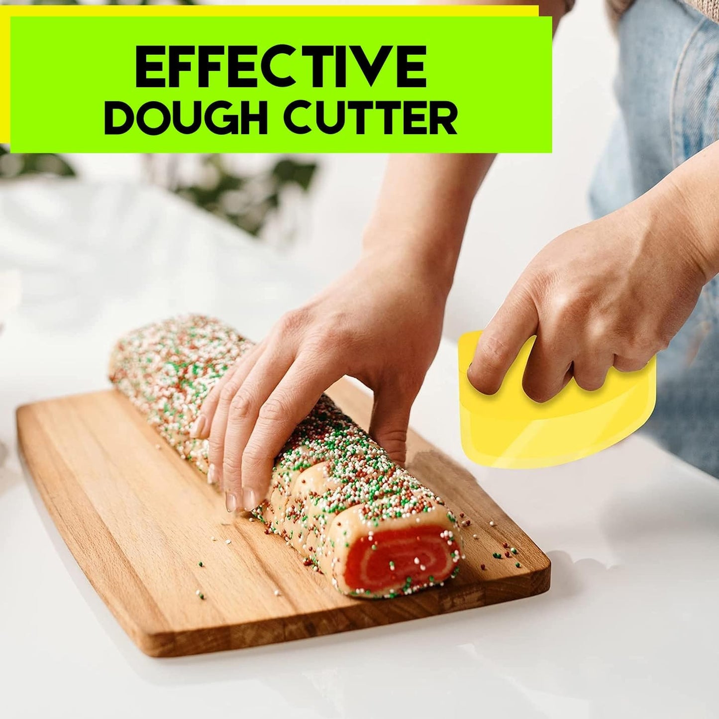 Hard Bench Scraper Dough Scraper -  5.31X3.64'' BPA Free PP Plastic Pastry Bread Baking Making Tools, Cake Bowl Pastry Baking Supplies Cake Dough Fondant Icing Smoother, Green+Pink+White