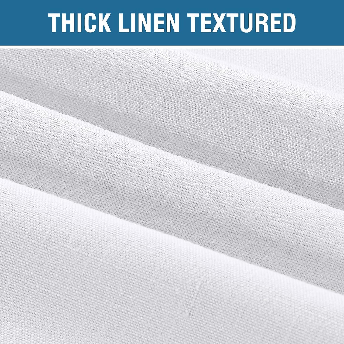 Linen Look Outdoor Waterproof Curtains for Patio Privacy Grommet Sunlight Blocking outside Curtains for Gazebo, Porch, Pergola, Pavilion, 1 Panel, 95L X 52W Inch, White