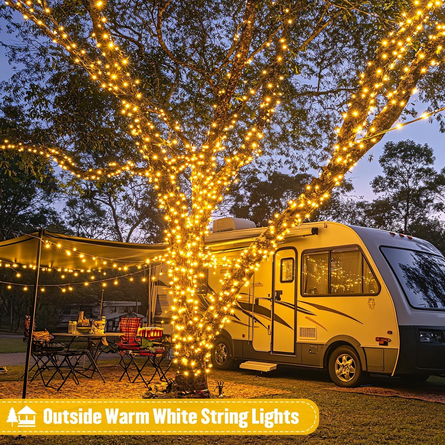 Battery Operated String Lights Indoor Outdoor, 2 Pack 100 LED Battery Twinkle Lights with Remote, Warm White Christmas Light for outside Christmas Tree House Garden Decor