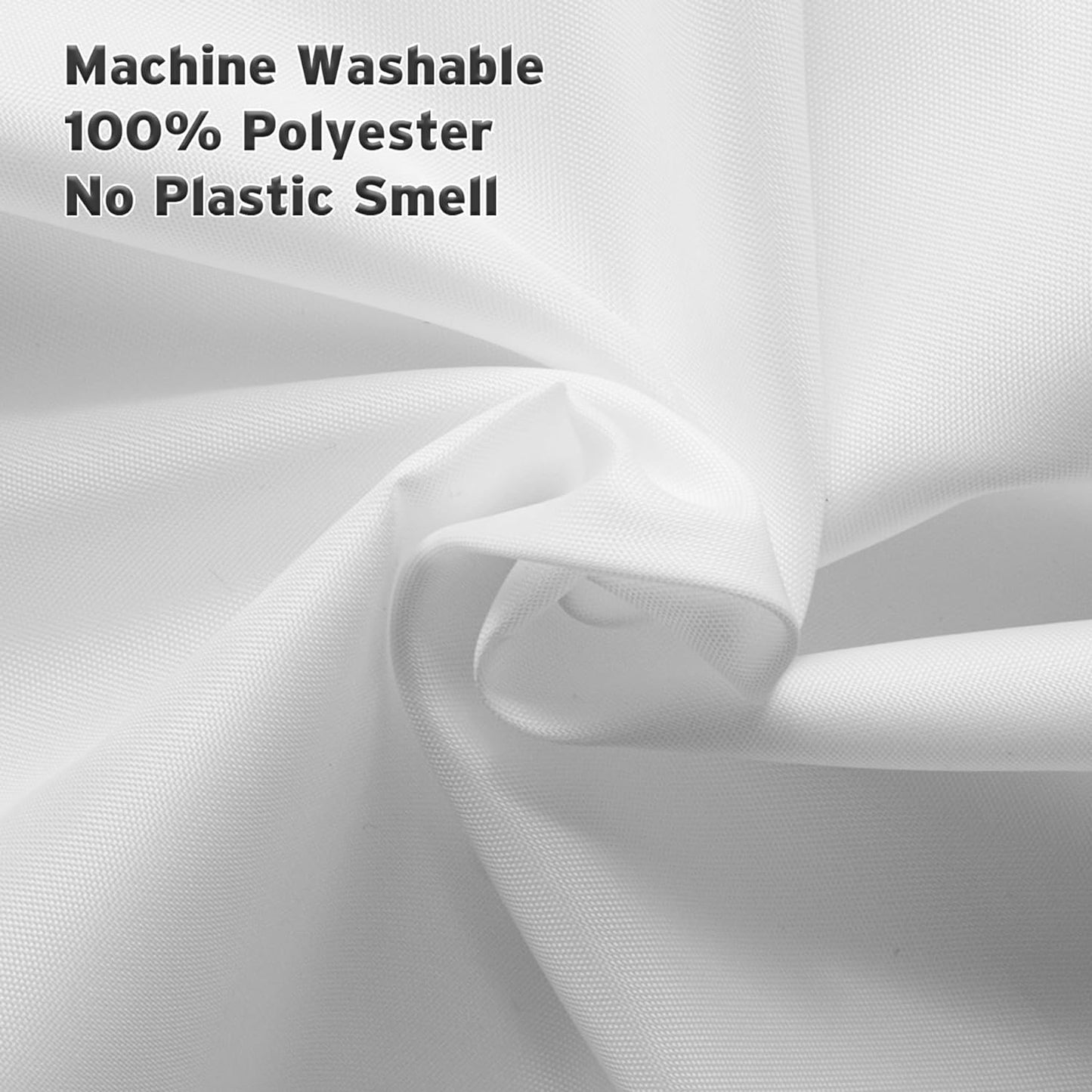 Small Stall Shower Curtain Liner Washable, 36 X 72 Inches, White Fabric Stall Shower Liner with 2 Magnets, Waterproof RV Shower Liner Soft Lightweight Polyester, White