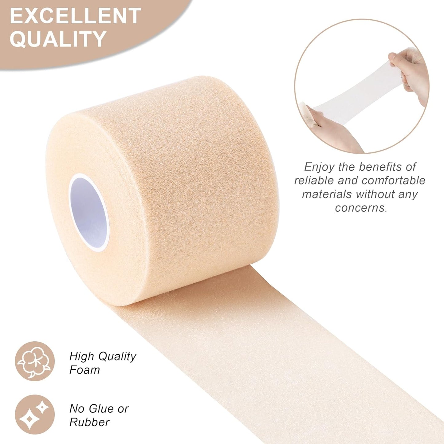 4-Pack Foam Underwrap Athletic Tape for Wrists, Elbows, Knees, and Ankles - Perfect for Gymnastics, Boxing, and Climbing Activities
