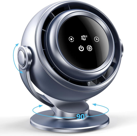 Desk Fan for Bedroom, 90°Oscillating Fan with 6000Mah Rechargeable, 10 Speeds 4H Timer 270°Tilt Adjustment, 28Db Ultra-Quiet Portable Personal Table Fans, Gifts for Women Men Home Office Summer