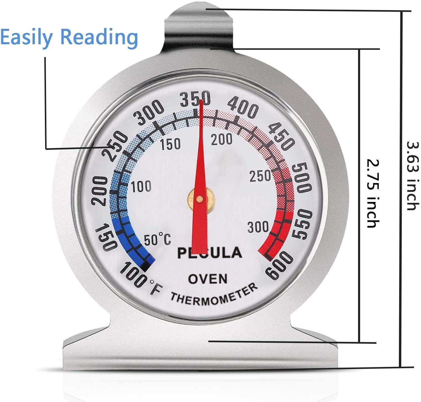 2 Pack Refrigerator Thermometer -30~30°C/-20~80°F and 1 Pack Oven Thermometer 50-300°C/100-600°F