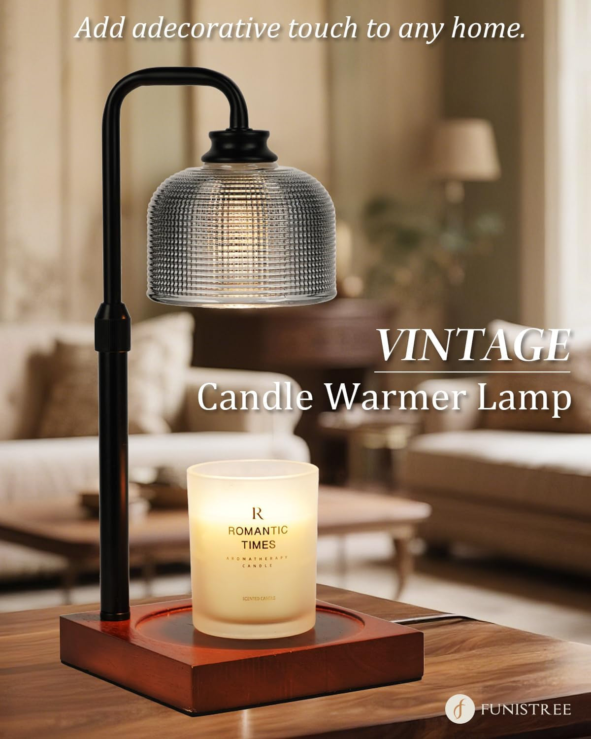 Candle Warmer Lamp with Timer Dimmable, Adjustable Height, House Warming Gifts New Home Room Decor, Birthday Gifts for Women Mom, Wax Warmer Lamp for Jar Candles with 2 Bulbs