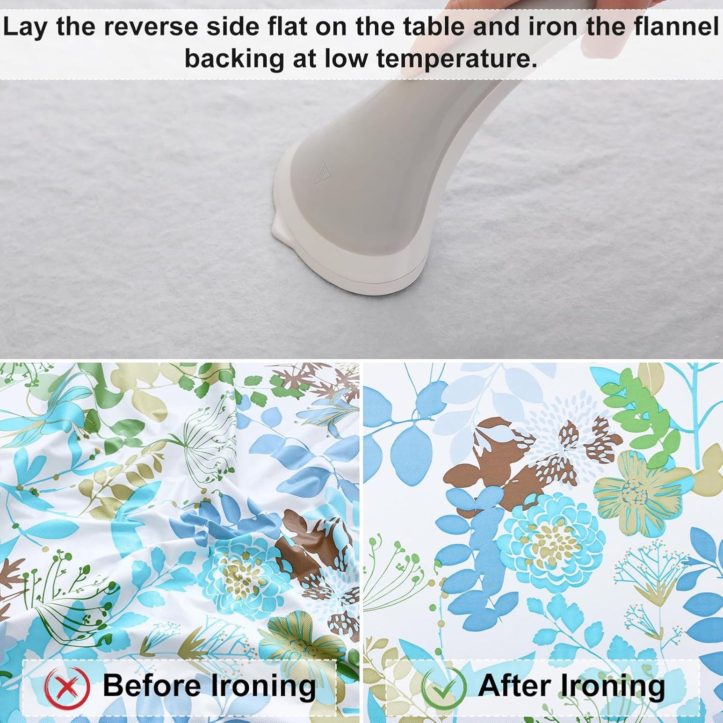 round Fitted Tablecloth with Elastic Edge, 100% Waterproof Oil Proof Plastic Table Cover, Vinyl Flannel Backed Tablecloth Fits 45"-56" round Tables for Dinner, Outdoor, Picnic, Leaves
