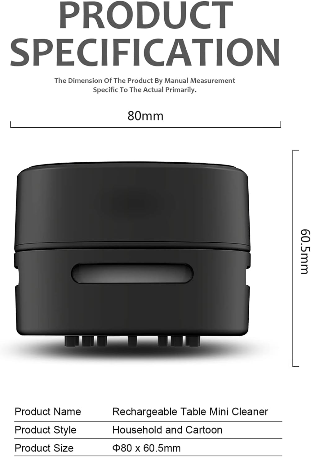 Desktop Vacuum Cleaner, Mini Table Dust Sweeper Energy Saving,High Endurance up to 400 Mins,360º Rotatable Design for Keyboard/Home/School/Office (Black)