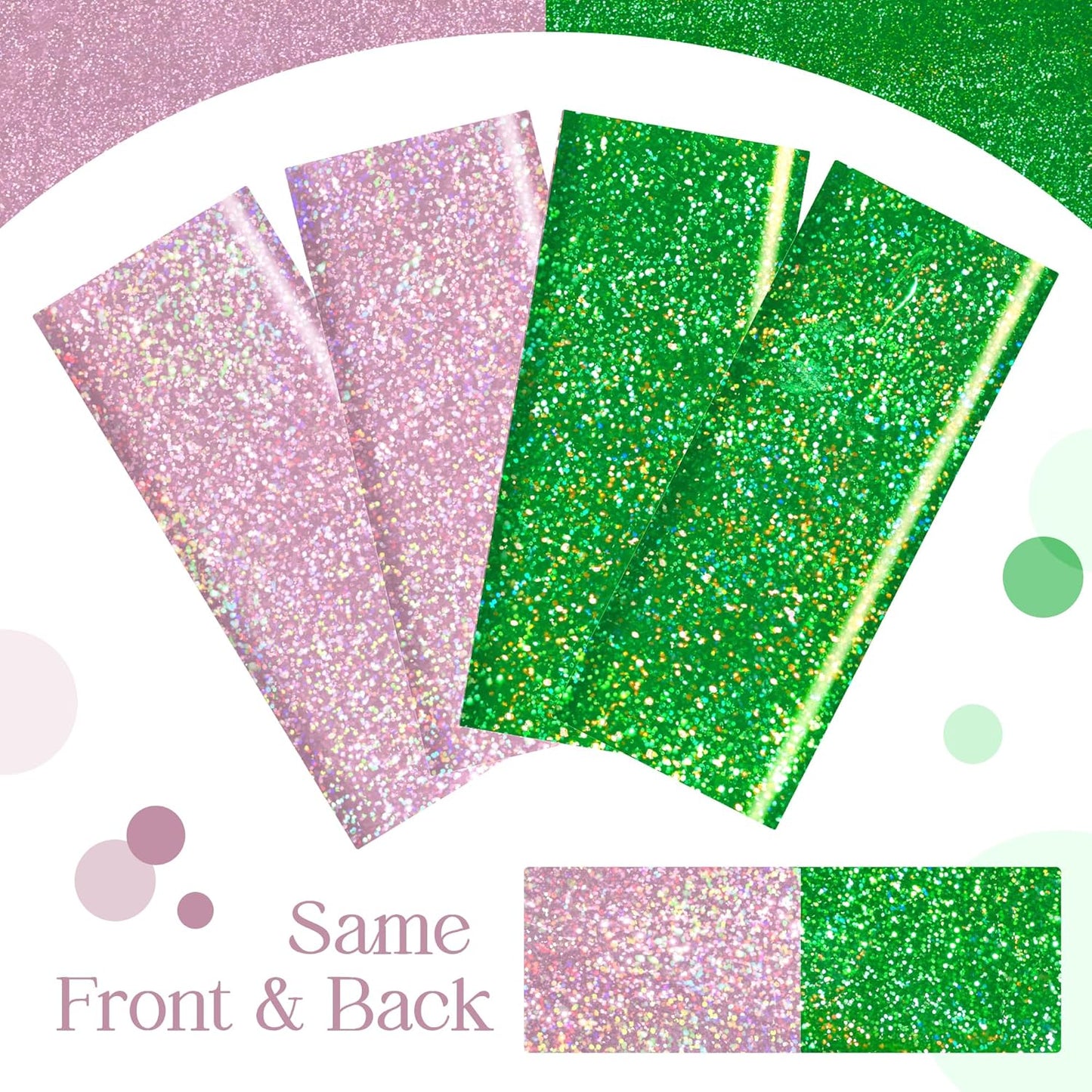 8-Piece Set of Pale Pink and Green Holographic Tablecloths, 40" x 108", Iridescent Plastic Table Decor for Birthday and Bachelorette Celebrations