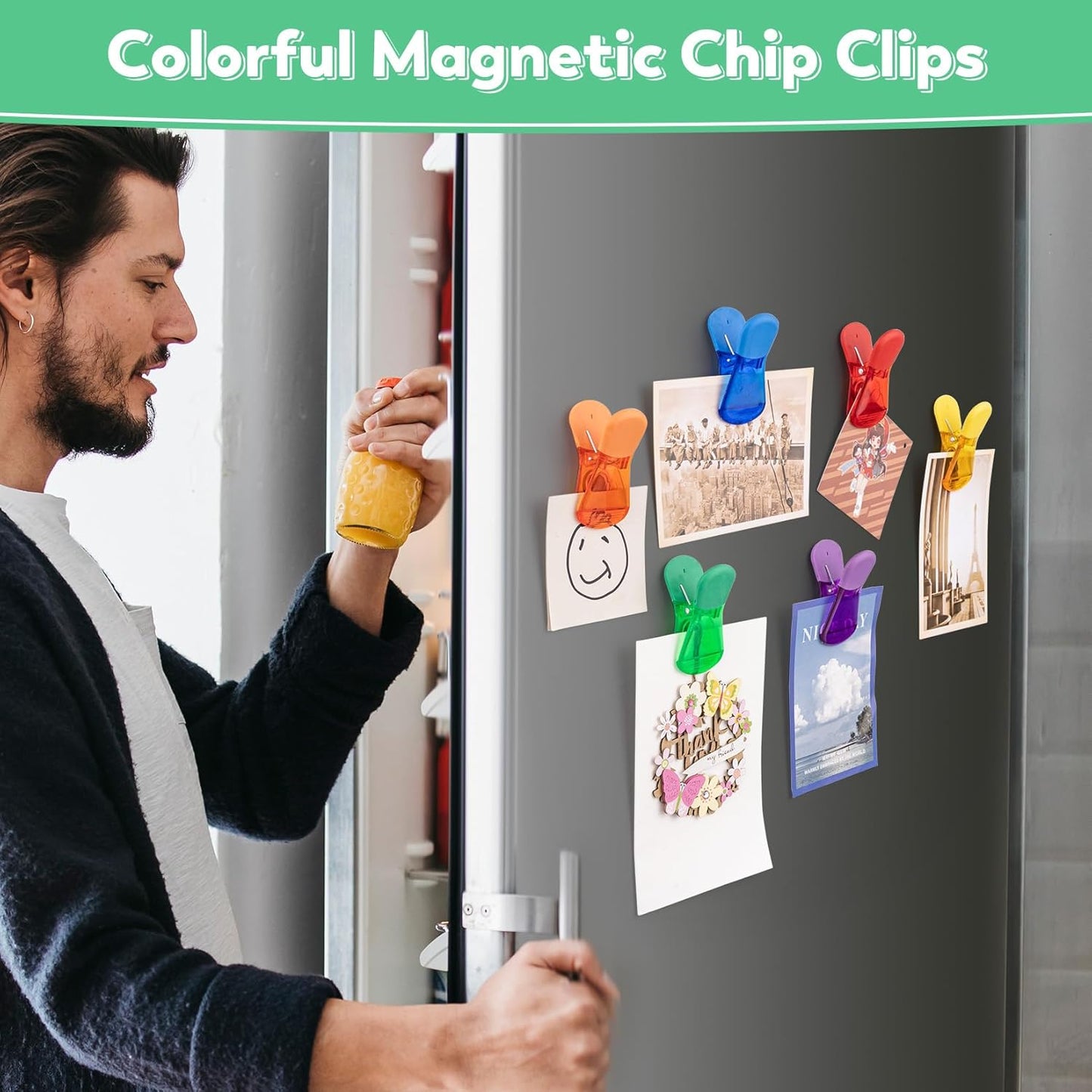 12-Pack Magnetic Colorful Chip and Food Storage Clips