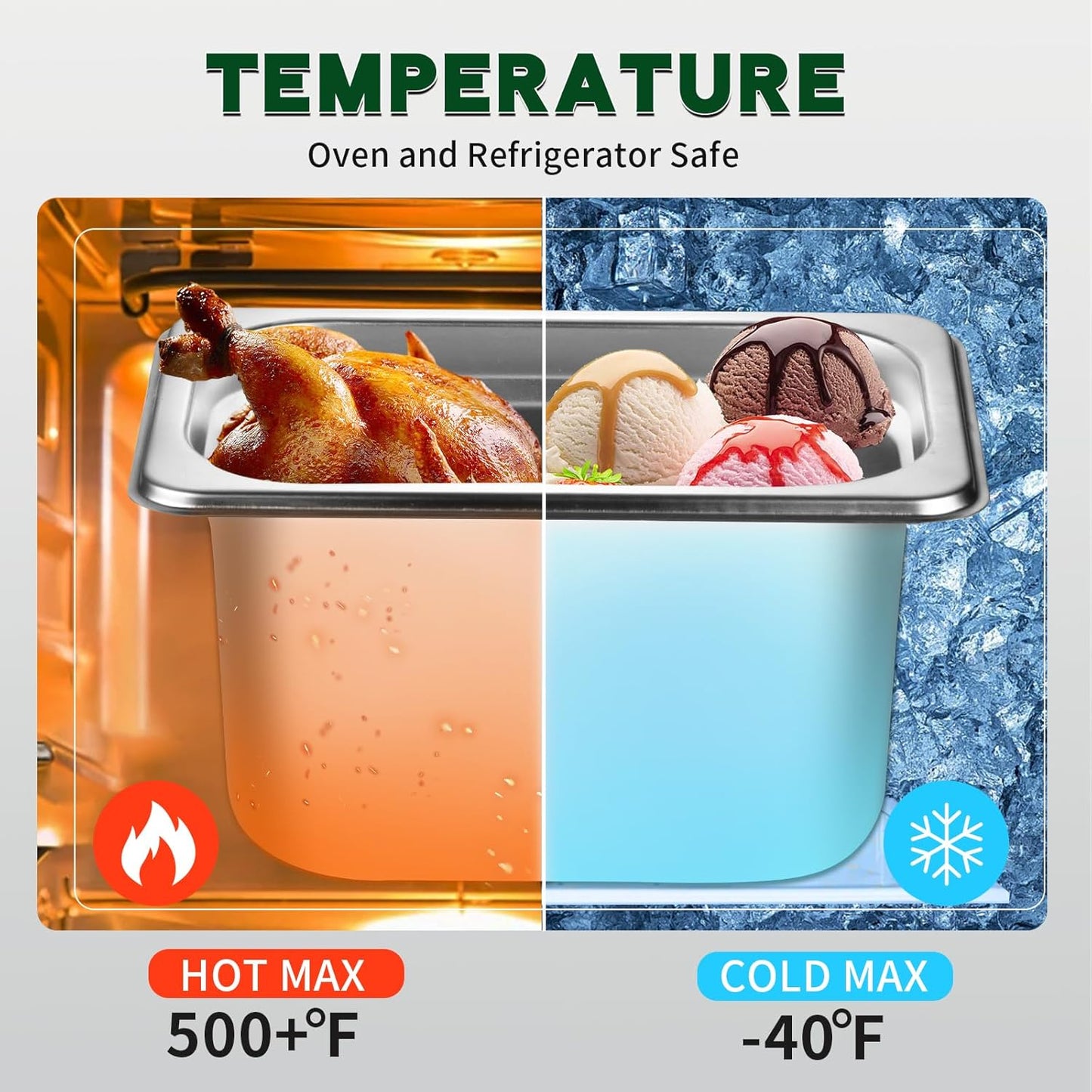 Hotel Pan with Lid 1/9 Size - 4" Deep 4 Packs Stainless Steel Food Pan for Steam Table, Commercial Restaurant, anti Jam, Buffet