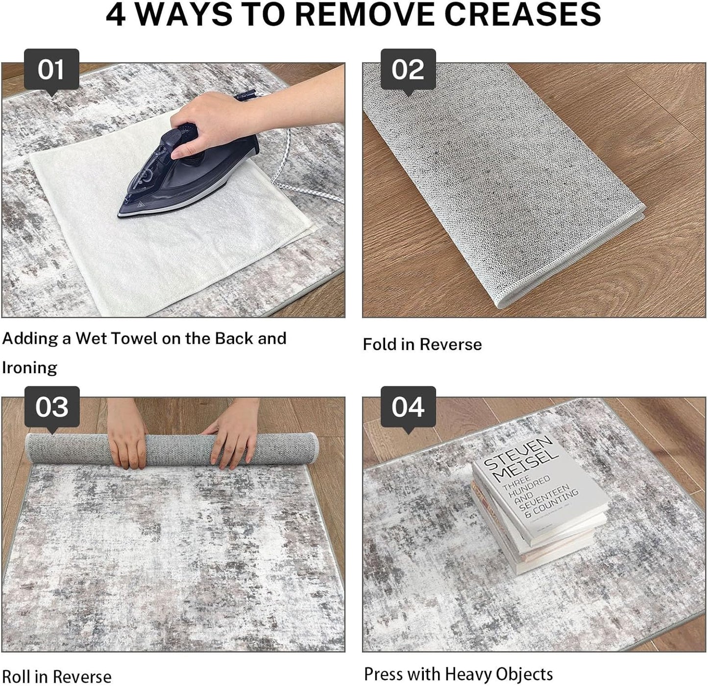 Modern Abstract Entryway Rug Indoor 2X3 Washable Non-Slip Soft Beige Grey Small Area Rug Kitchen Mat Thin Print Faux Wool Floor Carpet for Entrance Bedroom Office