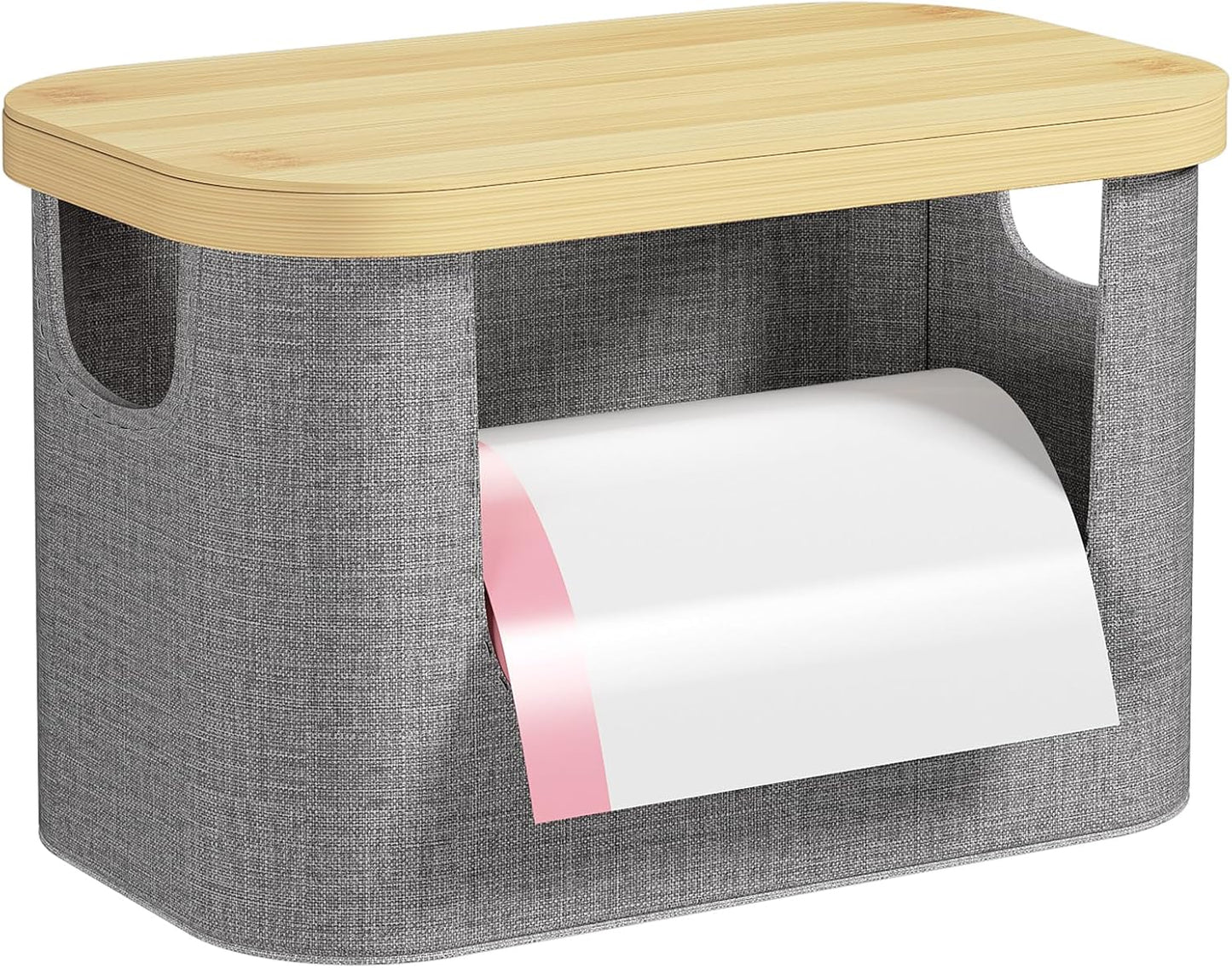 Stackable Trash Bag Dispenser with Bamboo Lid, Large Garbage Bag Dispenser Holder for 4-33 Gal Bags, Organizers and Storage for under Sink Organizer, Kitchen Countertop, Laundry Room