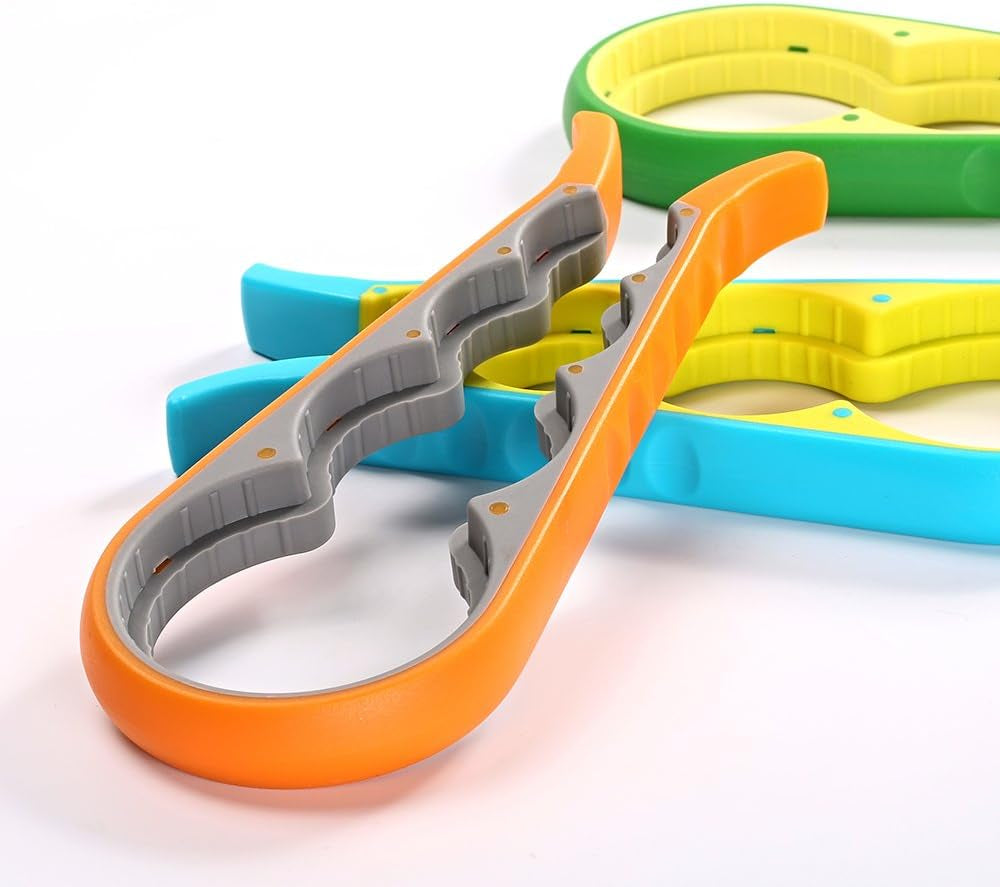 Ergonomic Jar and Bottle Opener for Limited Hand Strength with Non-Slip Grip for Effortless Lid Removal (Orange)