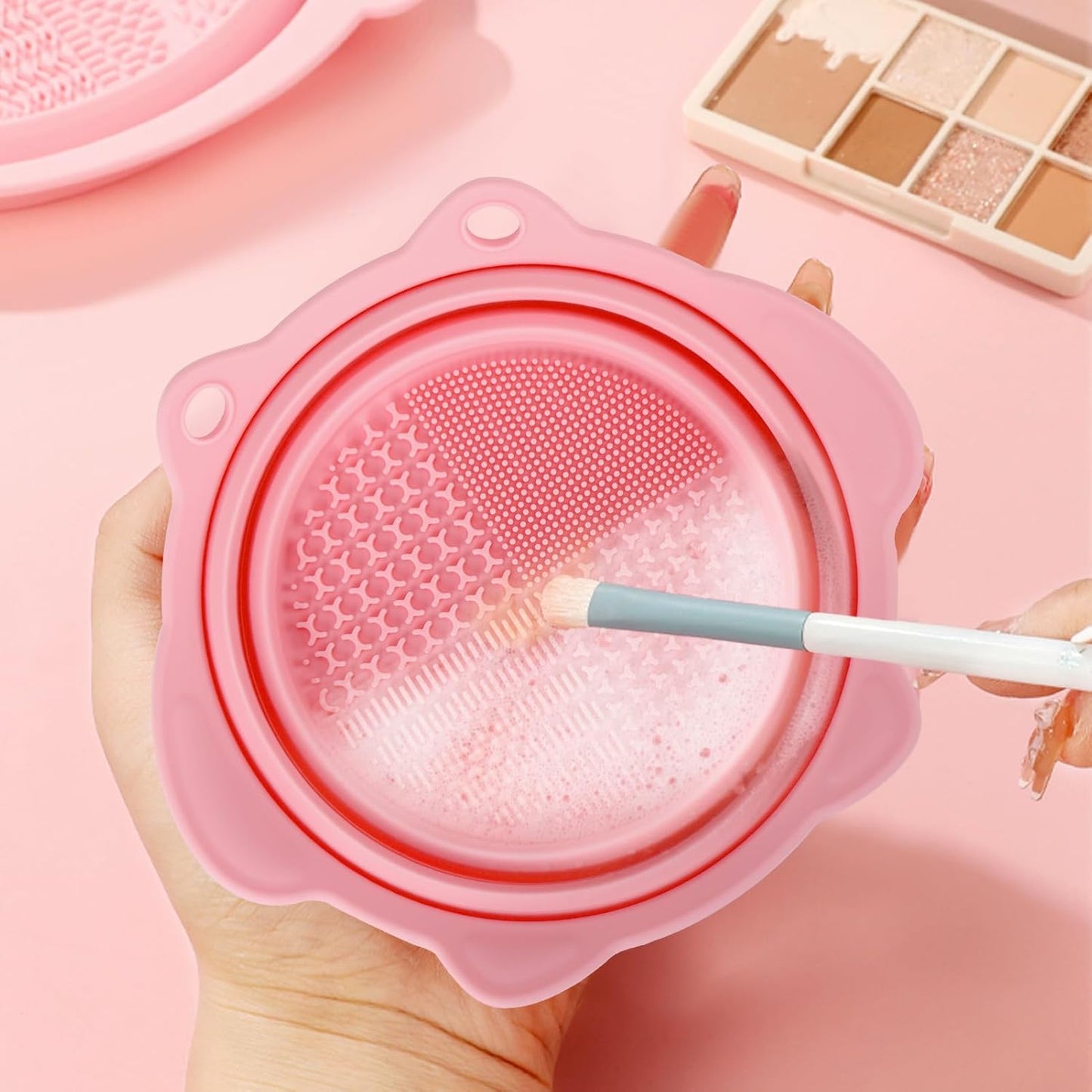 Paint Brush Cleaner Mat,Foldable Silicone Paint Brush Cleaner Bowl,Portable Cleaning Tool for Paintbrush,Painting Artist Accessories