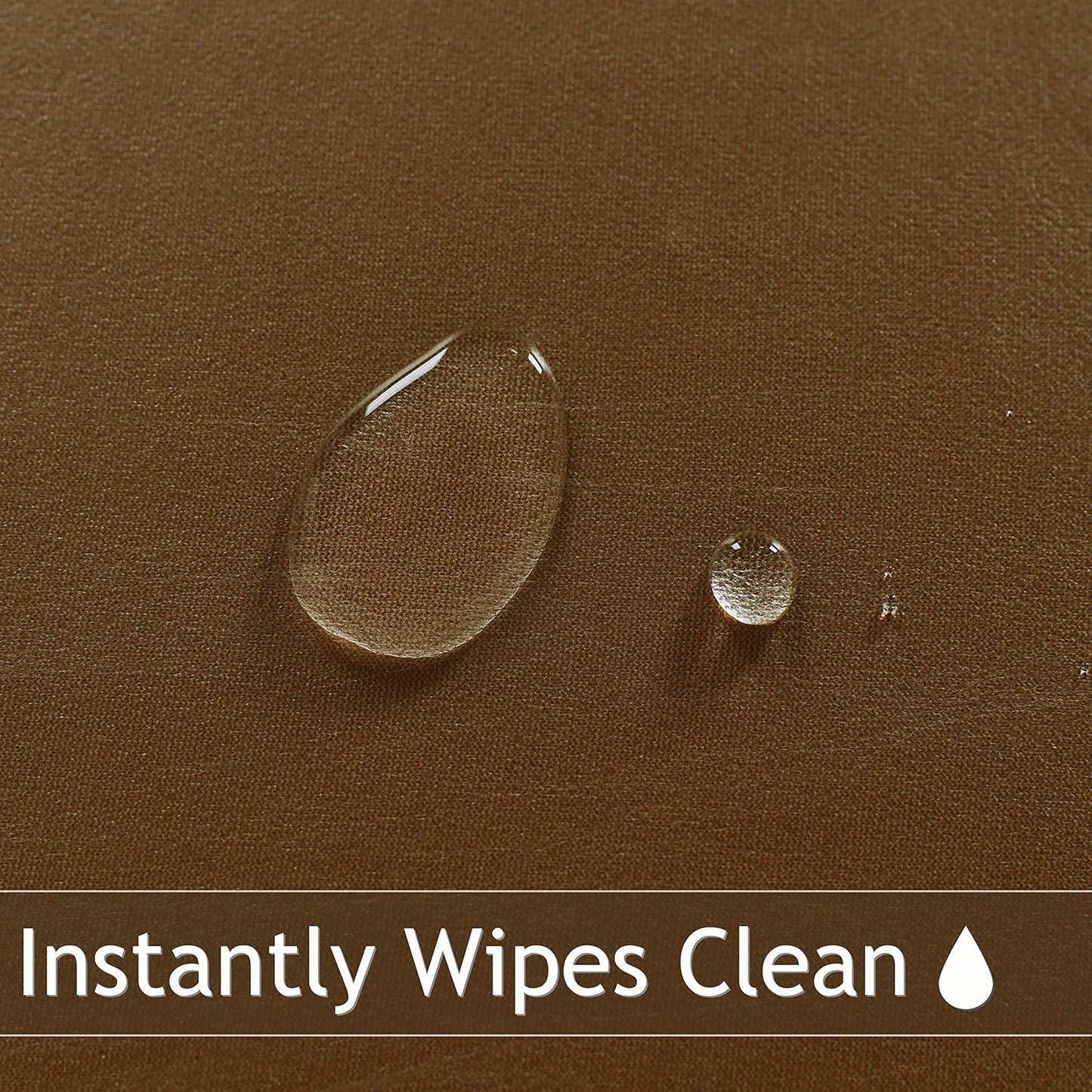 Fitted round Table Cloth, Reversible Waterproof Stain Resistant Elastic Stretch Tablecloth, Wipe Clean Table Cover for Outdoor/Indoor Use, Fits round Tables up to 40" - 44" Diameter, Coffee