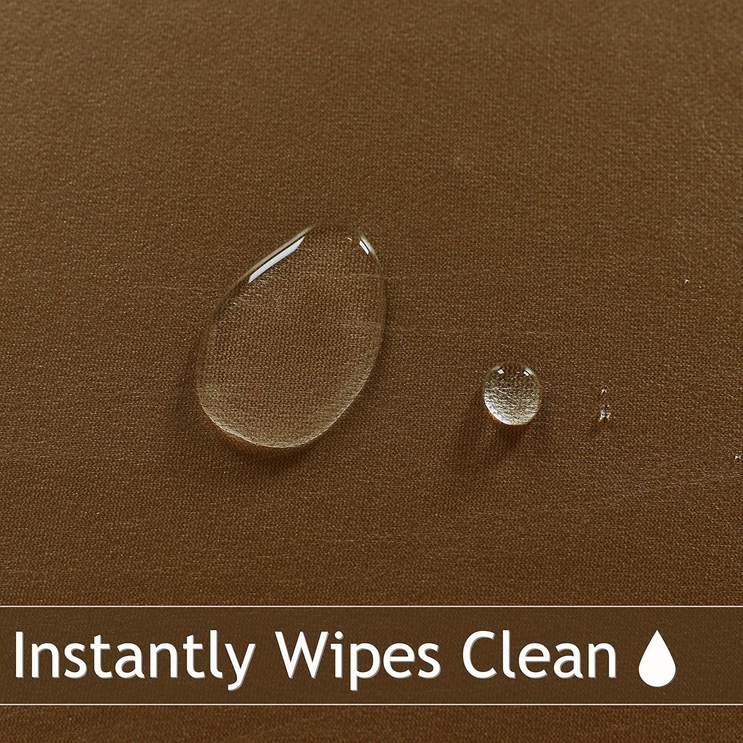 Fitted round Table Cloth, Reversible Waterproof Stain Resistant Elastic Stretch Tablecloth, Wipe Clean Table Cover for Outdoor/Indoor Use, Fits round Tables up to 40" - 44" Diameter, Coffee